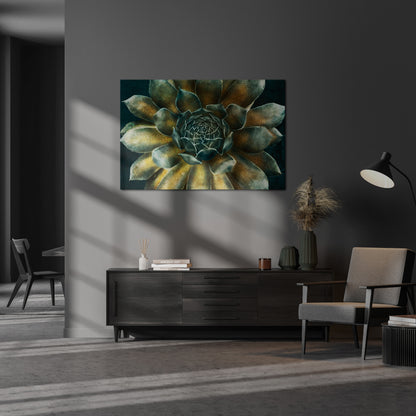 MYSTICAL SUCCULENT WHIRL Horizontal Canvas Print