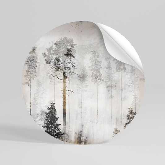 FADE IN THE TREES Αυτοκόλλητη Αφίσα στρογγυλή