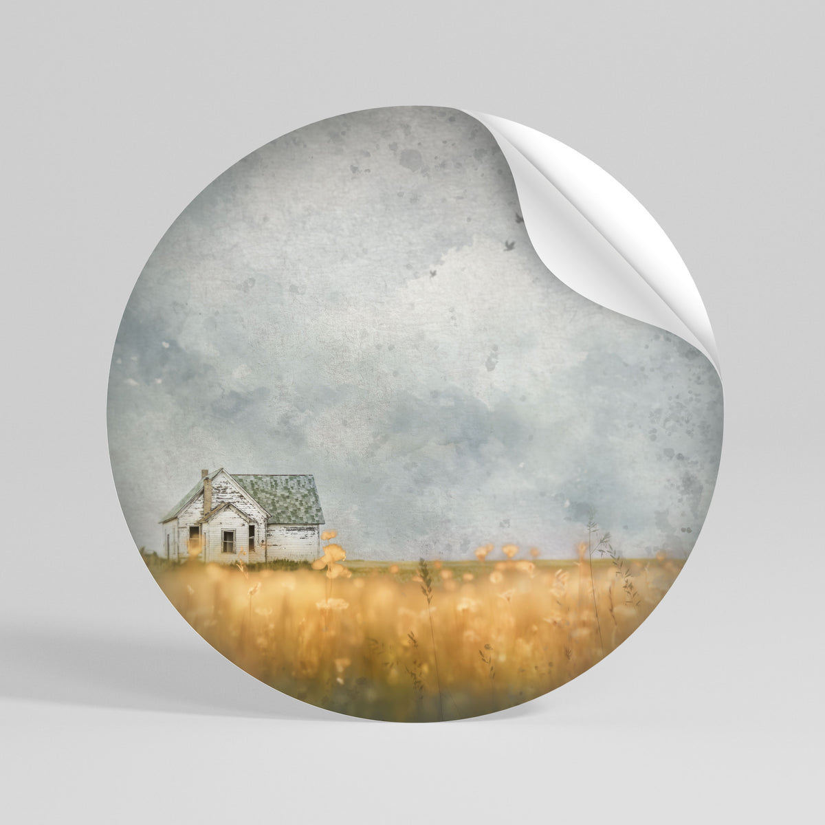 FIELDS OF FADING LIGHT Αυτοκόλλητη Αφίσα στρογγυλή