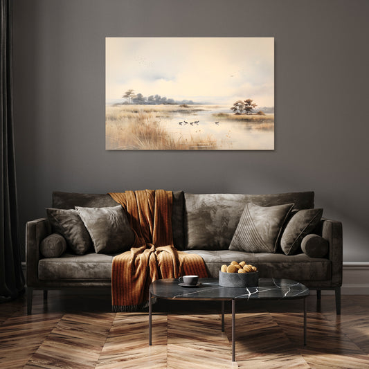 LAKESIDE NOSTALGY Horizontal Canvas Print