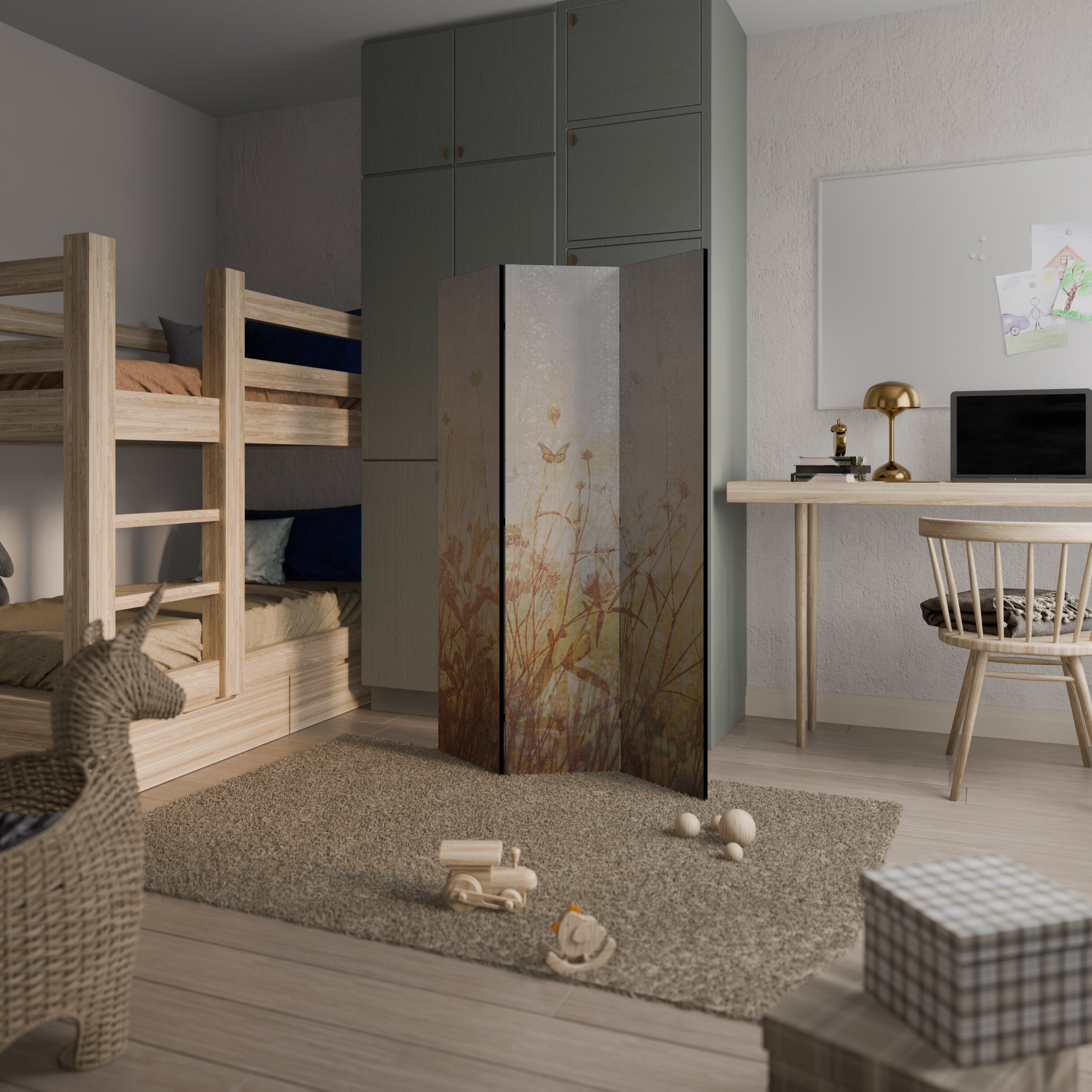 MEADOW BUTTERFLIES Διακοσμητικό παραβάν με 3 πάνελ