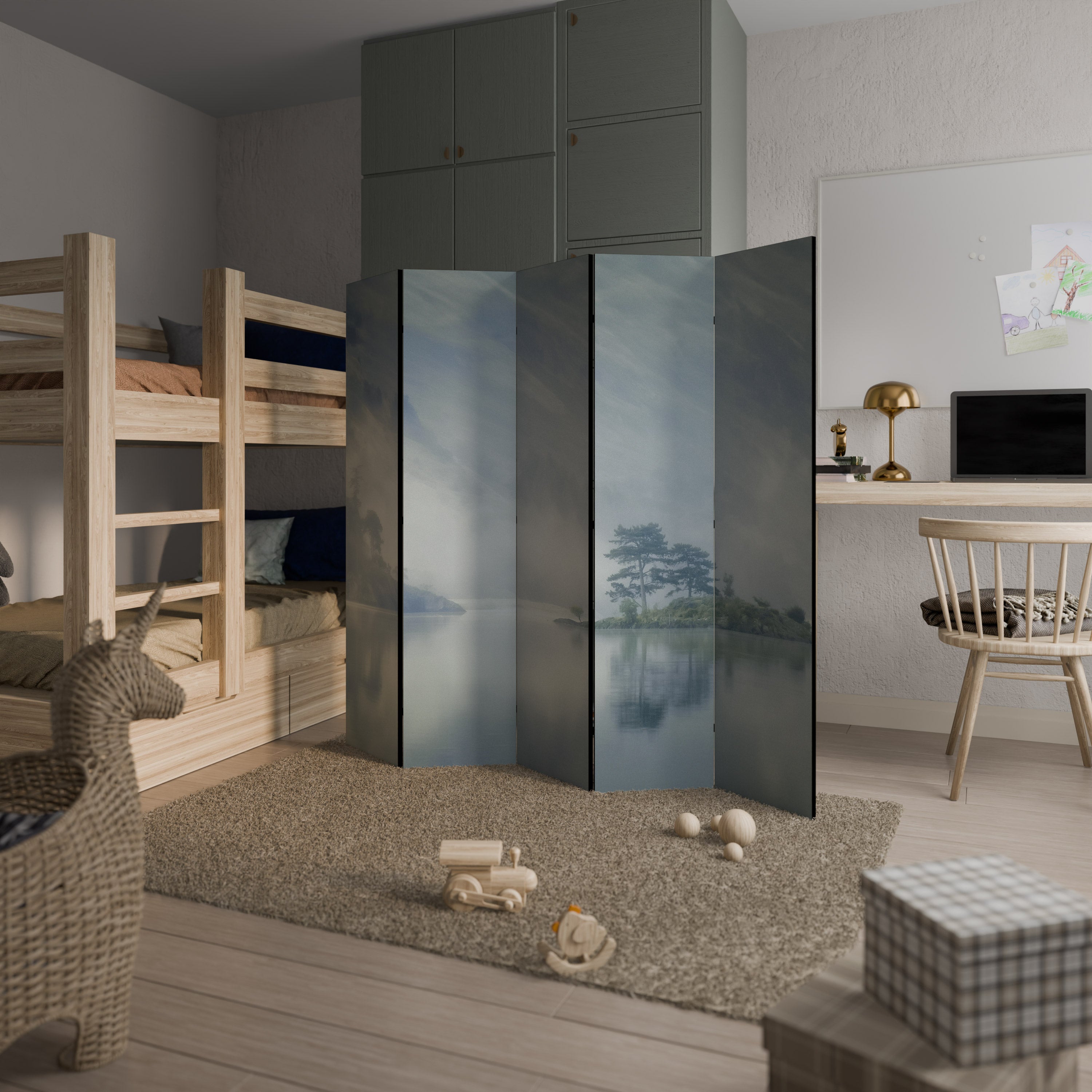 SILVER LAKE Παραβάν με 5 πάνελ