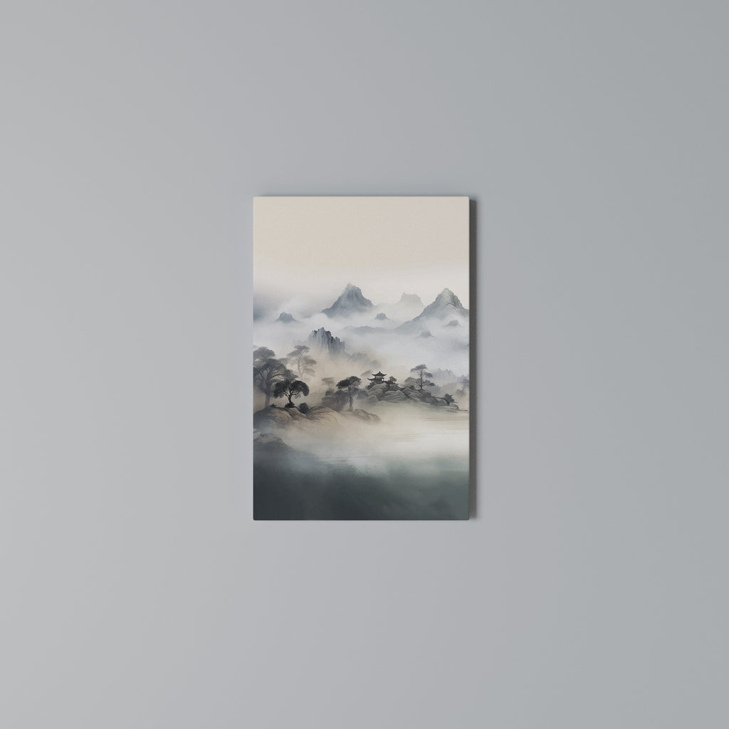 HIDDEN TEMPLE MIST Vertical Canvas Print