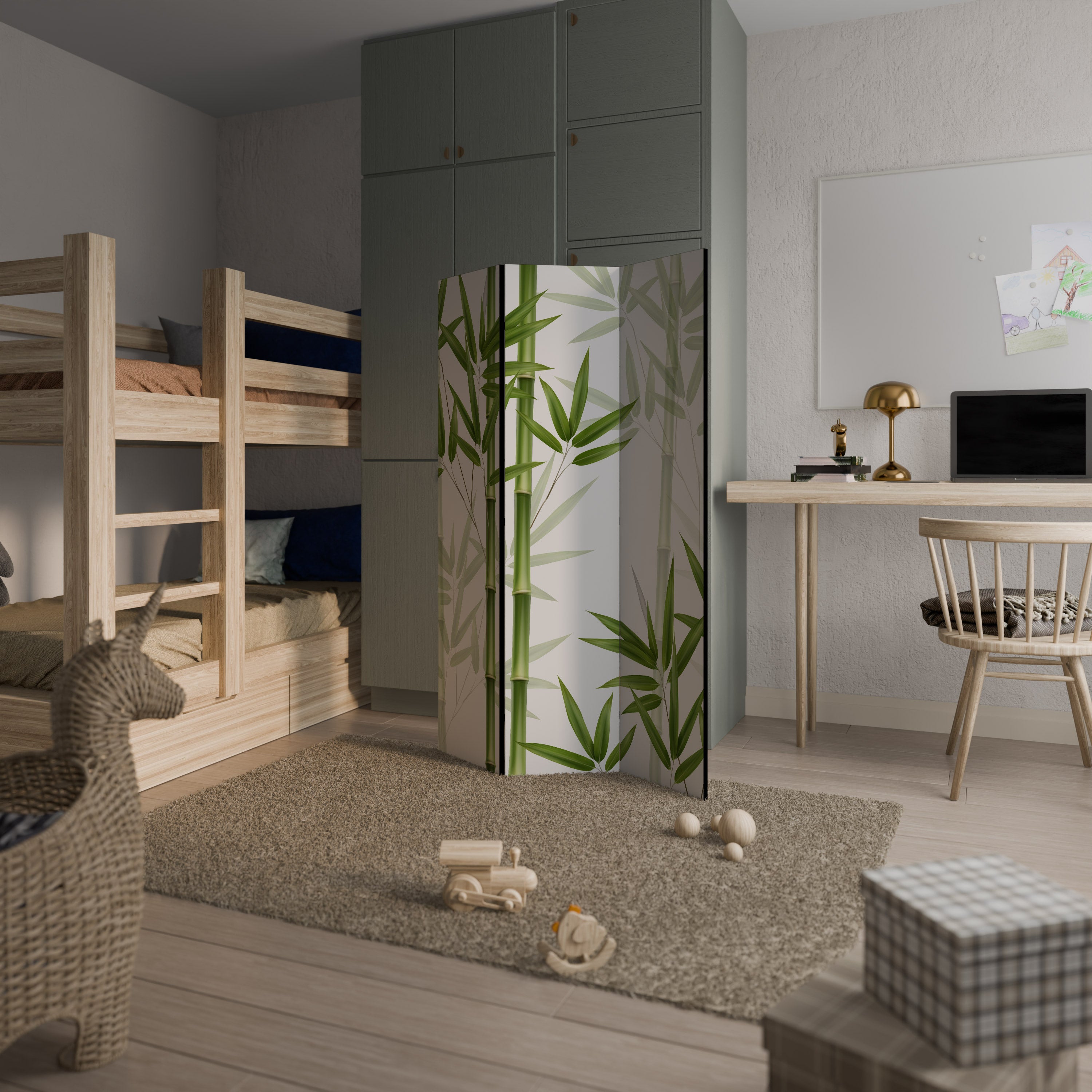 Διακοσμητικό διαχωριστικό δωματίου SERENE BAMBOO WHISPERS 3 πάνελ
