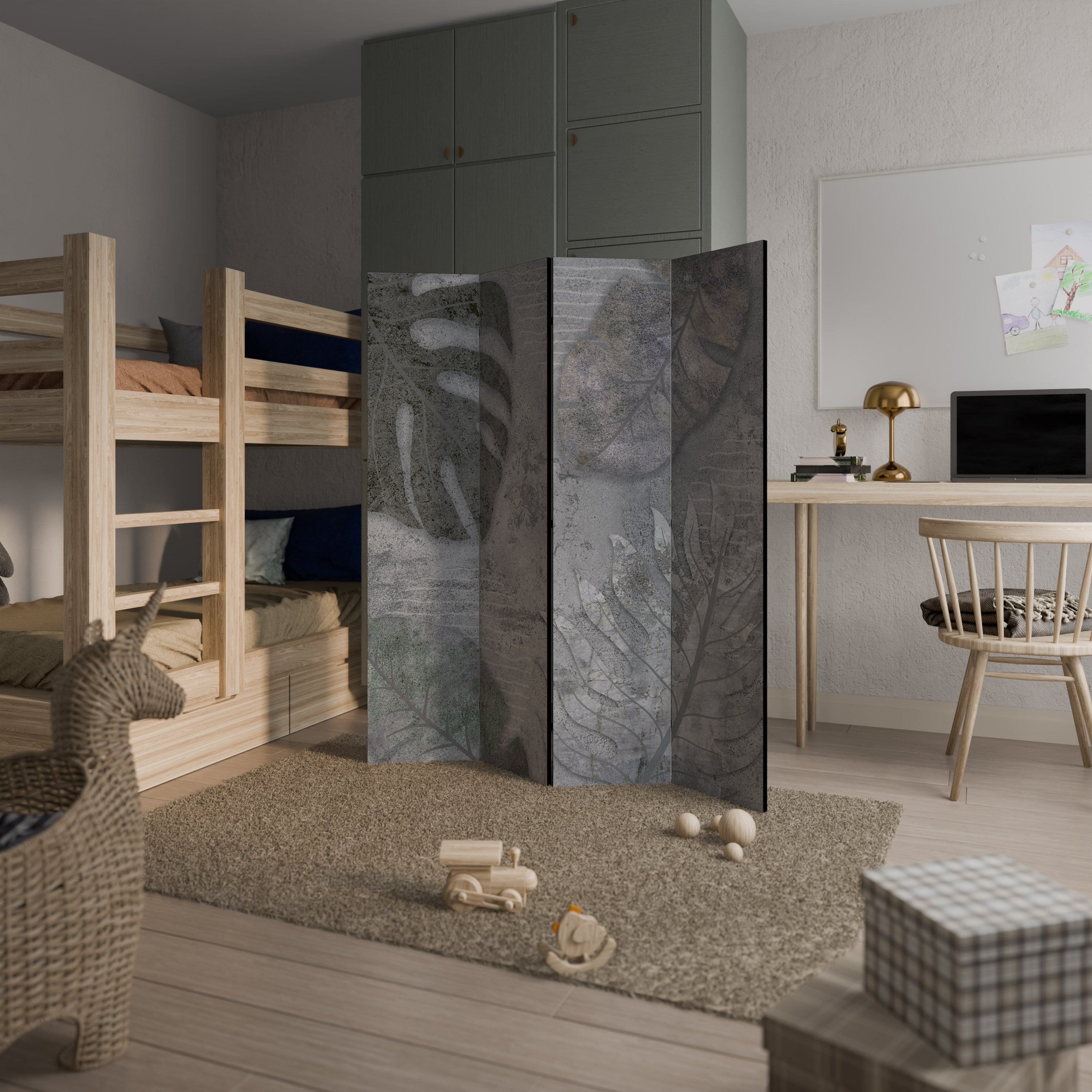 VINTAGE GREENERY Παραβάν με 4 πάνελ