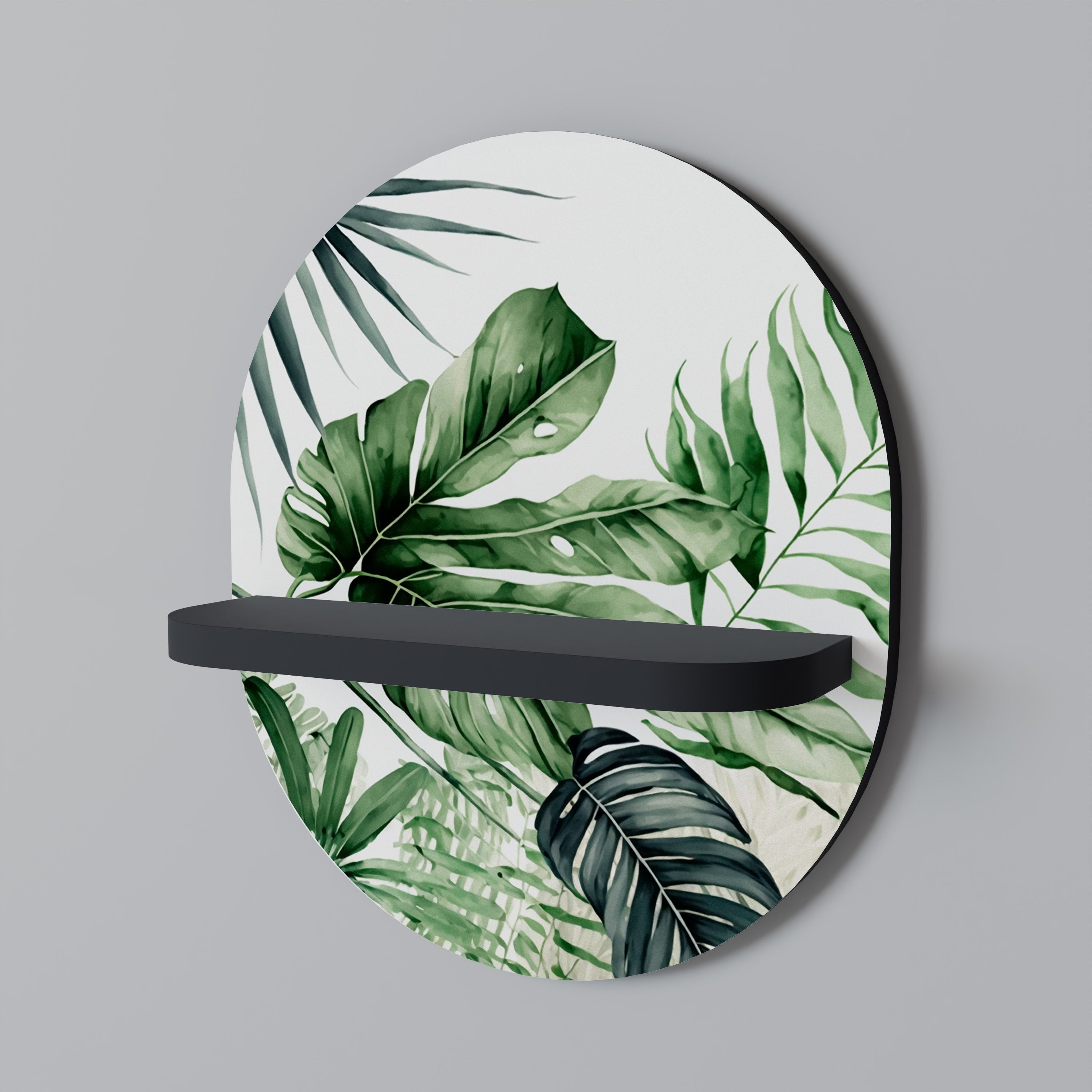 Οβάλ Ράφι MONSTERA DREAM σε Μαύρο Φινίρισμα