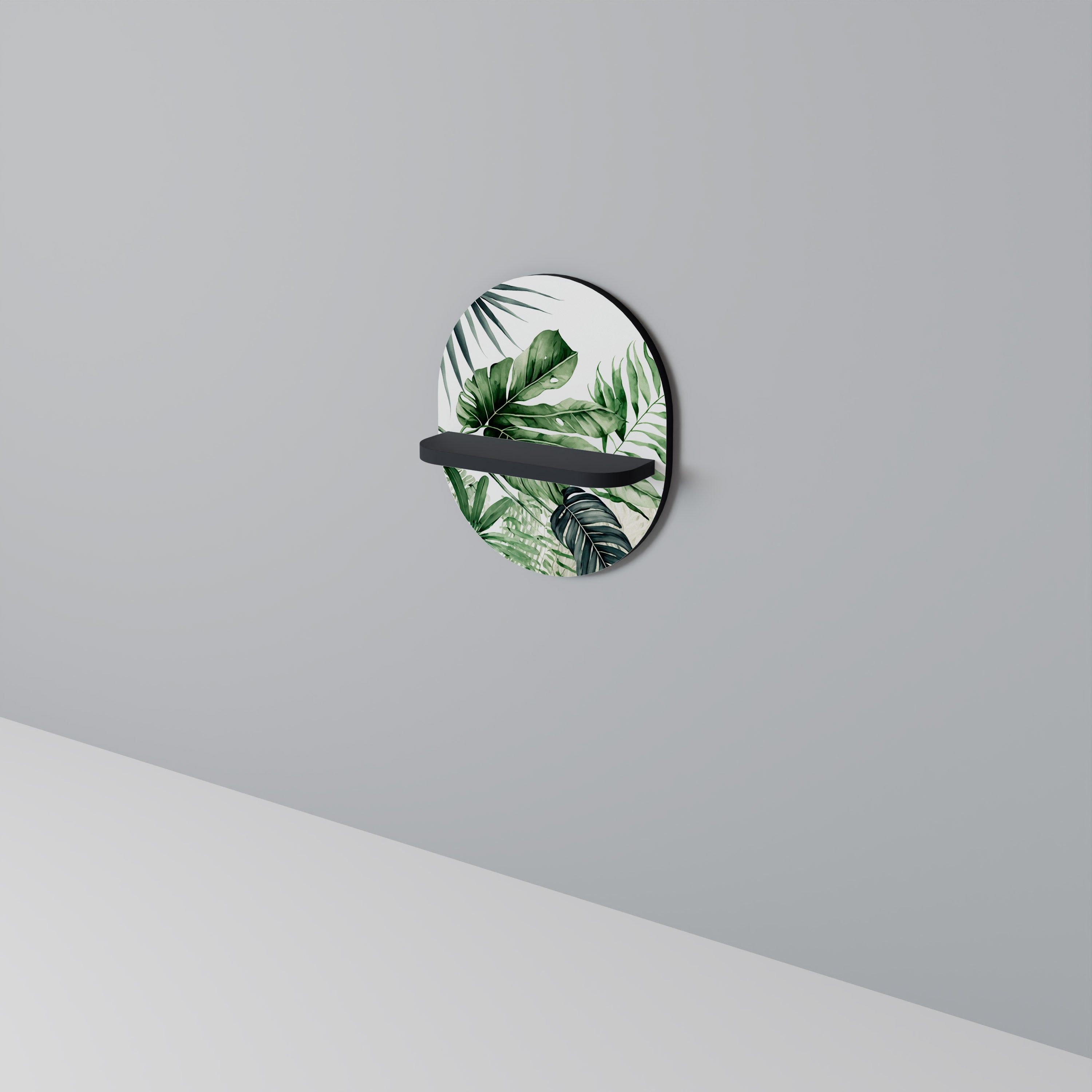 Οβάλ Ράφι MONSTERA DREAM σε Μαύρο Φινίρισμα