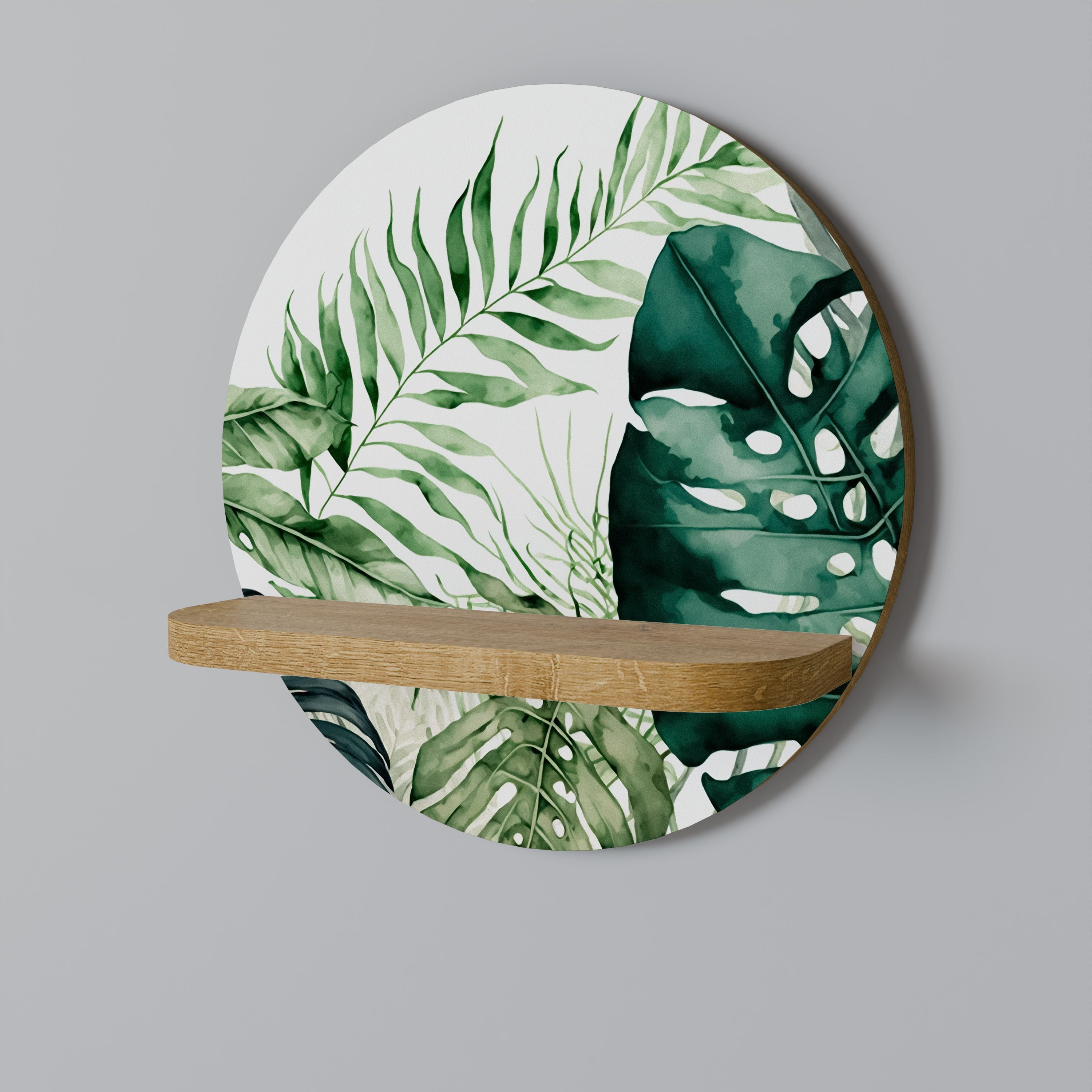 Στρογγυλό ράφι MONSTERA DREAM σε όψη δρυός