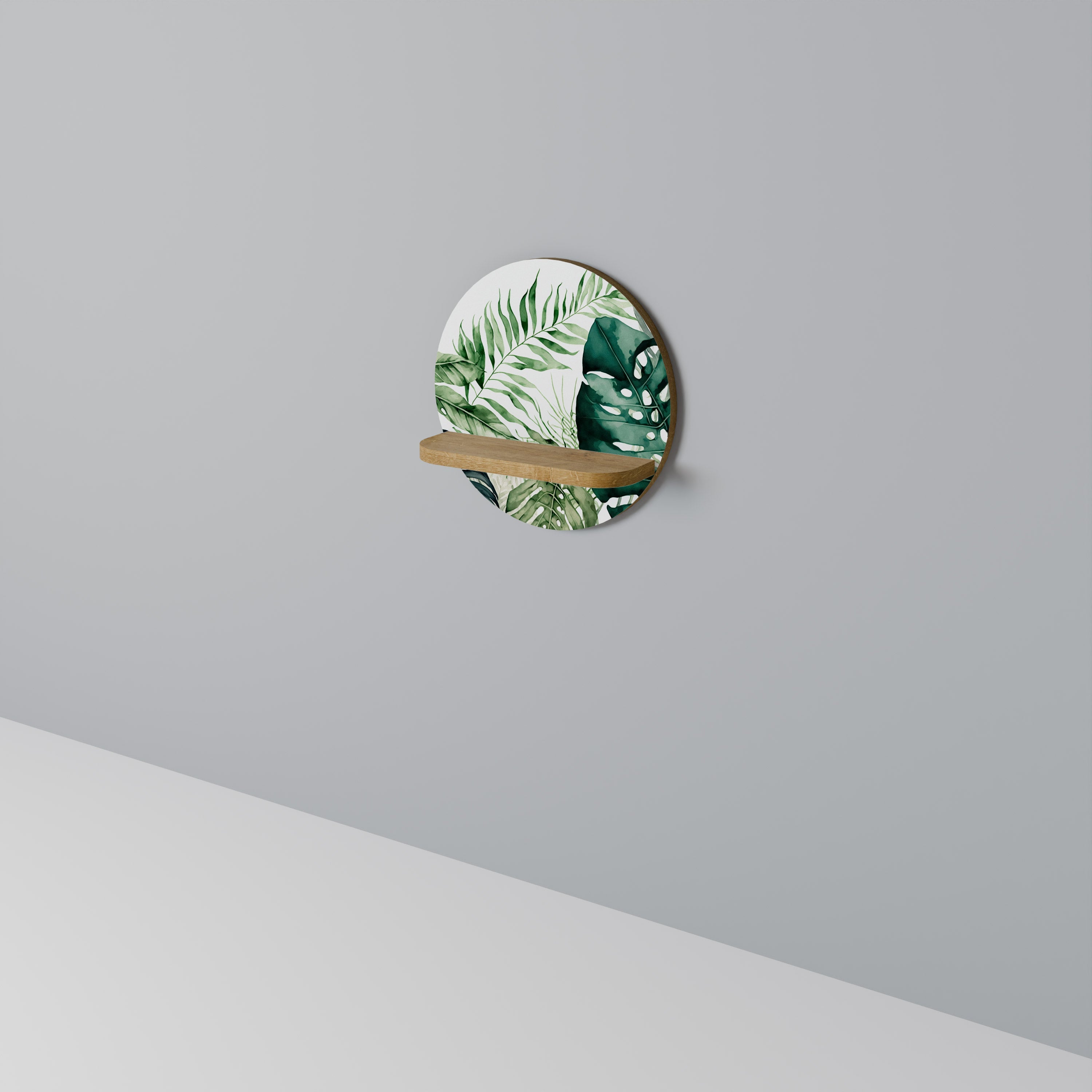 Στρογγυλό ράφι MONSTERA DREAM σε όψη δρυός