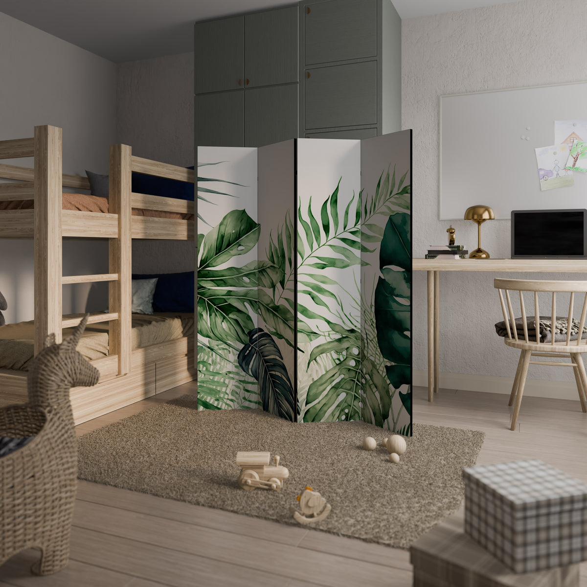 MONSTERA DREAM Παραβάν με 4 πάνελ