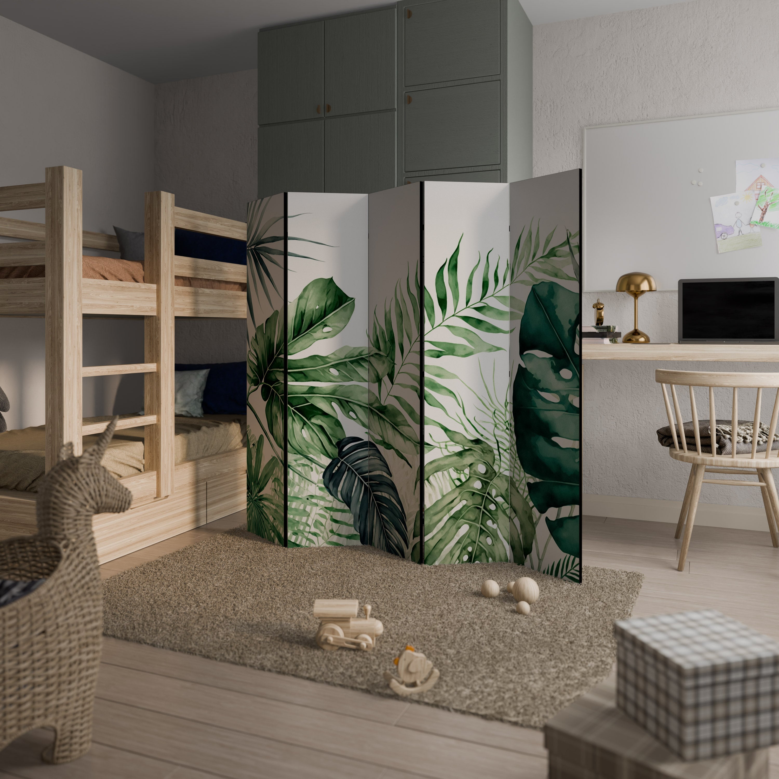 MONSTERA DREAM Διακοσμητικό διαχωριστικό δωματίου 5 πάνελ