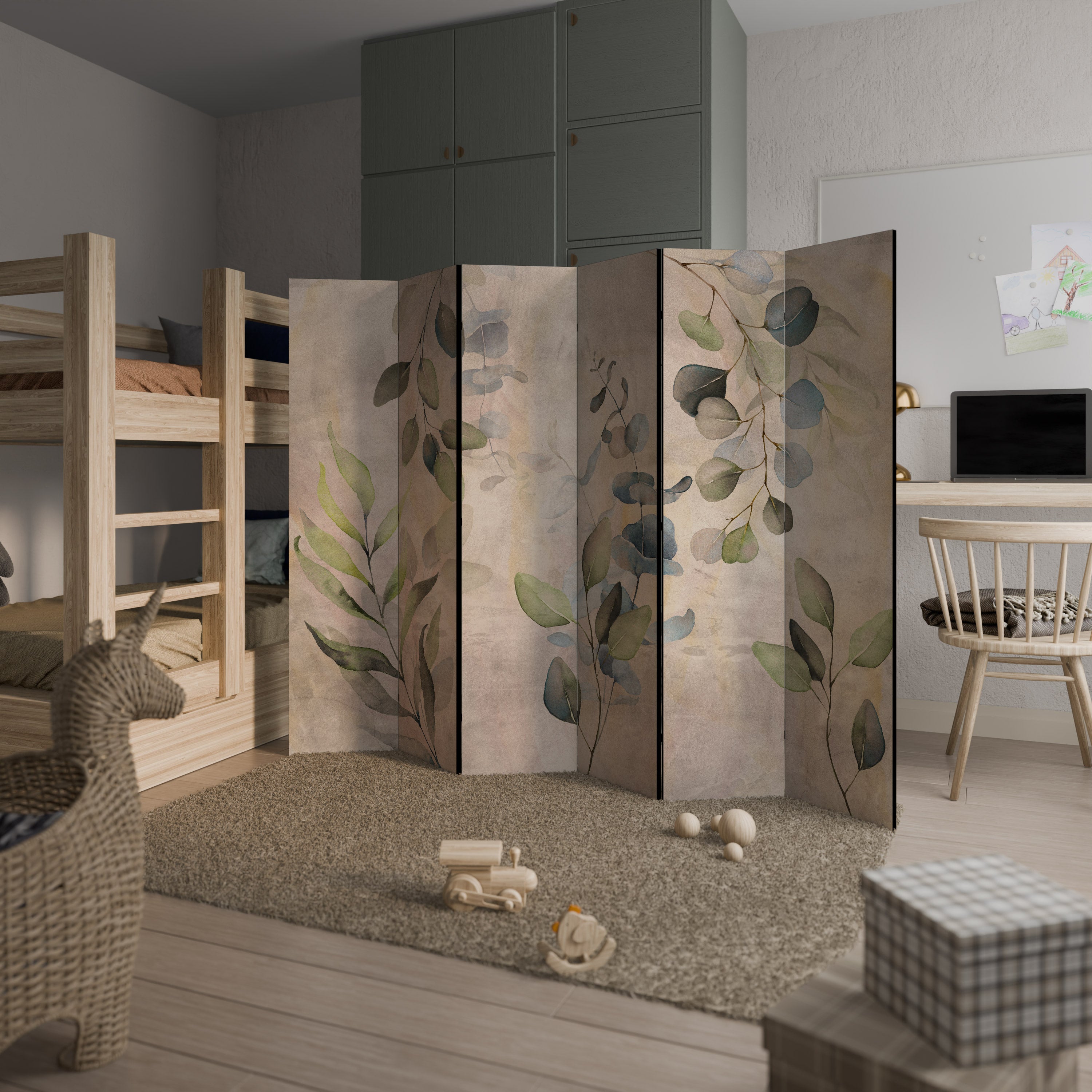 SOFT EARTHEN EMBRACE 6-Panel Room Divider