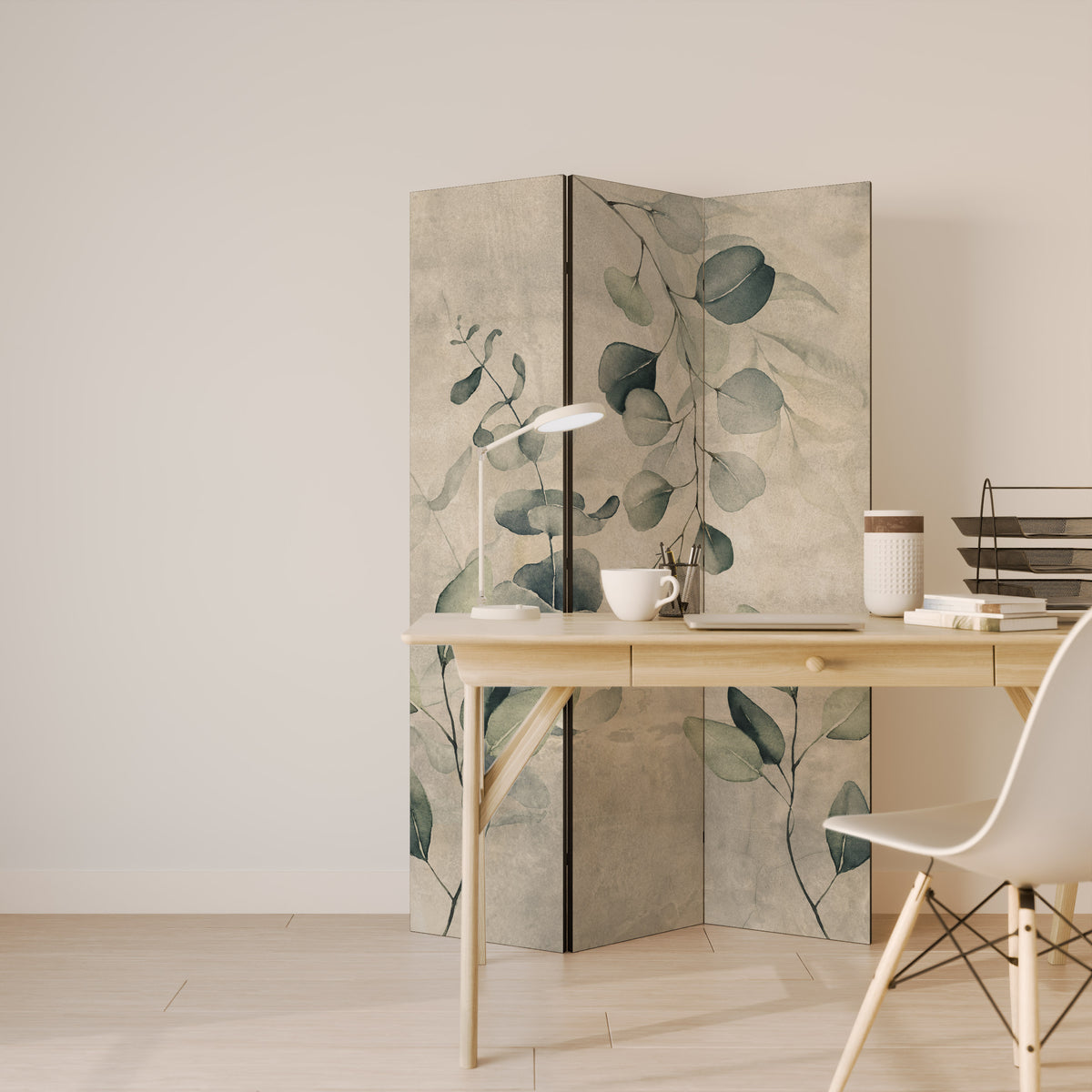 EARTHY TONED ELEGANCE Παραβάν με 3 πάνελ