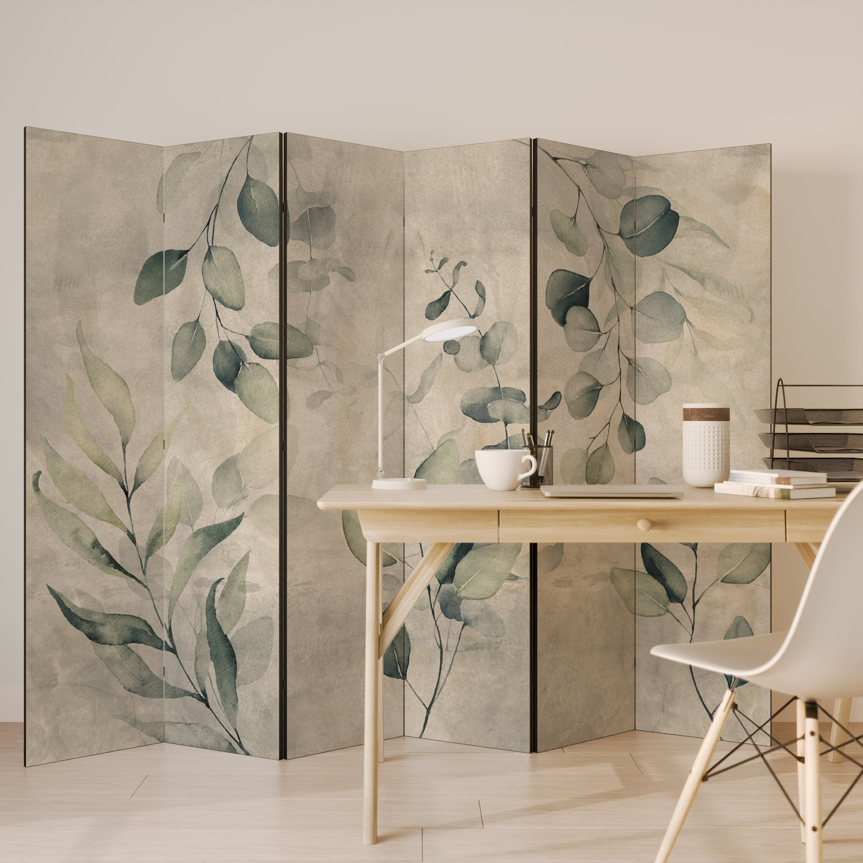 EARTHY TONED ELEGANCE 6-Panel Room Divider
