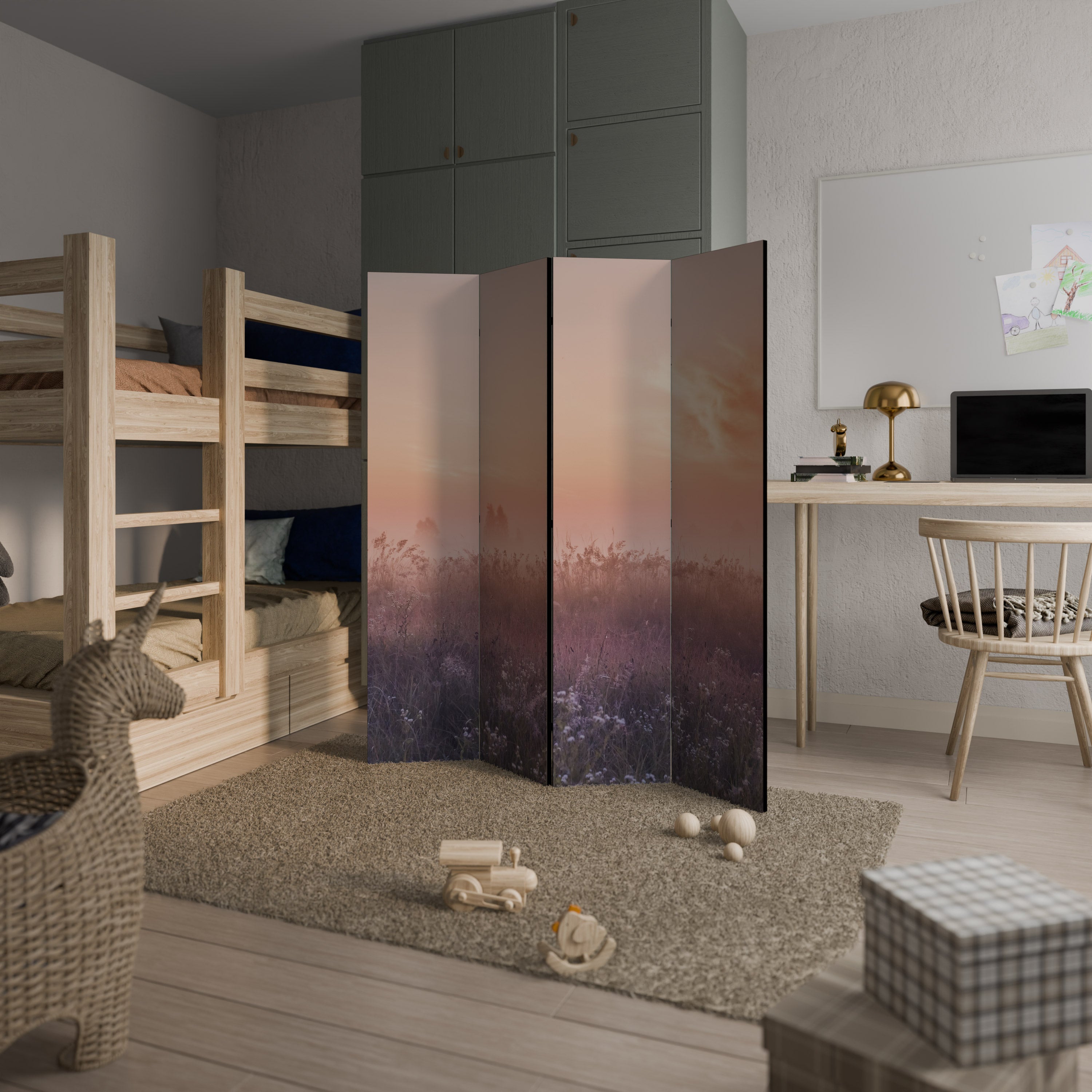 ENCHANTED MORNING VEIL 4-Panel Room Divider