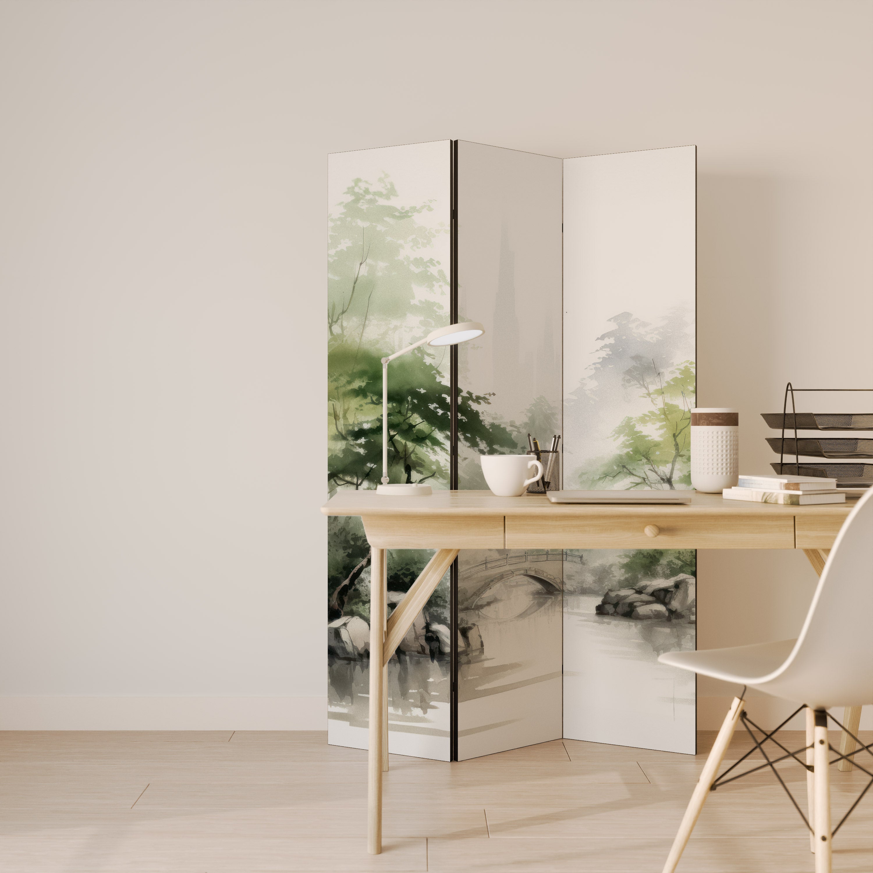 HARMONIOUS WATERSCAPE SCENE Παραβάν με 3 πάνελ