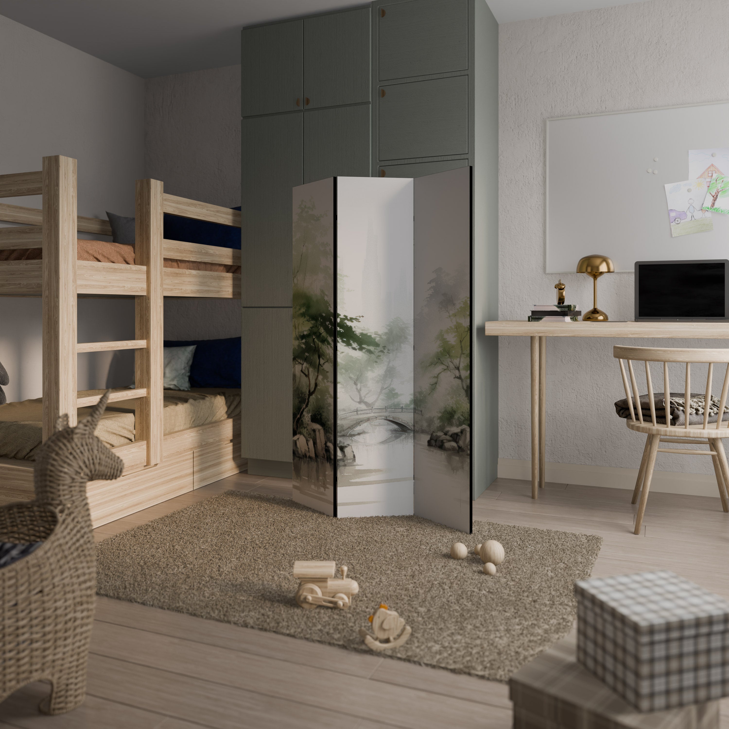 HARMONIOUS WATERSCAPE SCENE Παραβάν με 3 πάνελ