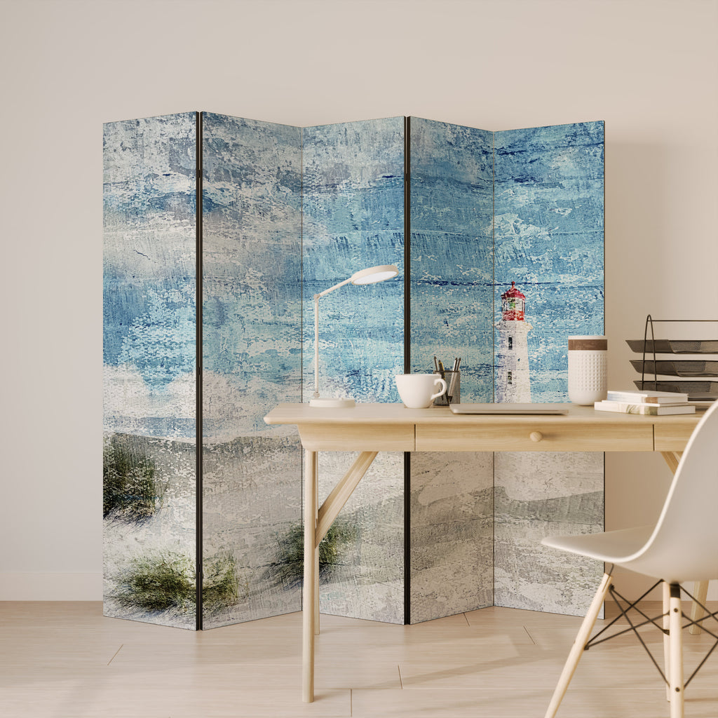 LIGHTHOUSE IN TRANQUILITY 5-Panel Room Divider