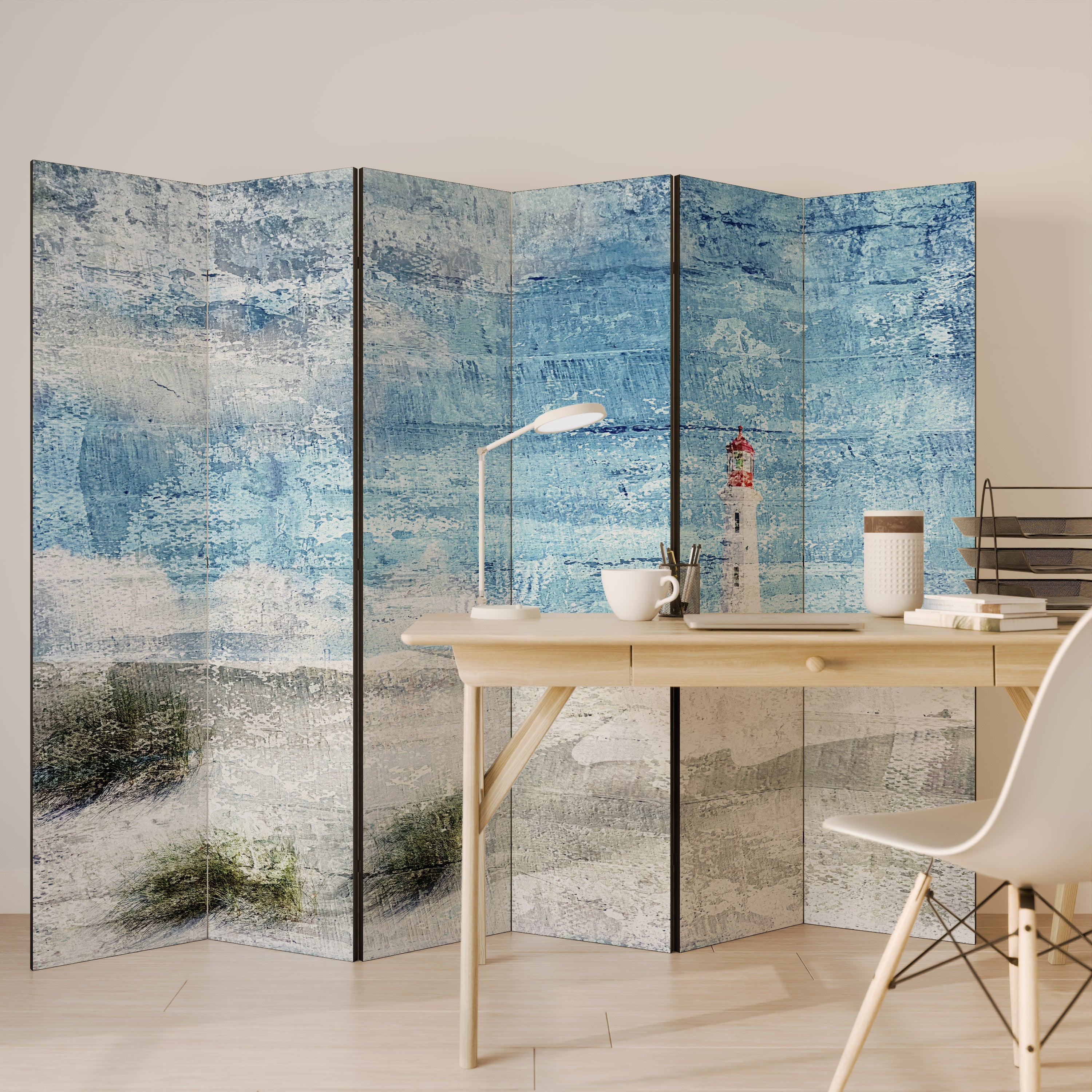 LIGHTHOUSE IN TRANQUILITY 6-Panel Room Divider