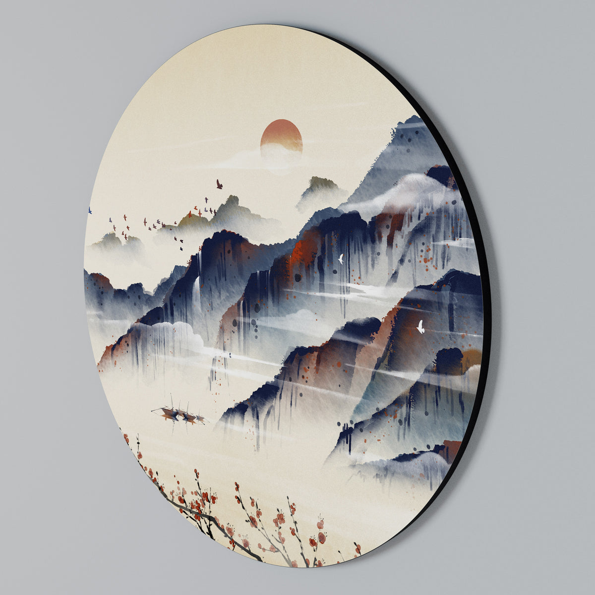 JAPANESE LANDSCAPE Στρογγυλός πίνακας ζωγραφικής
