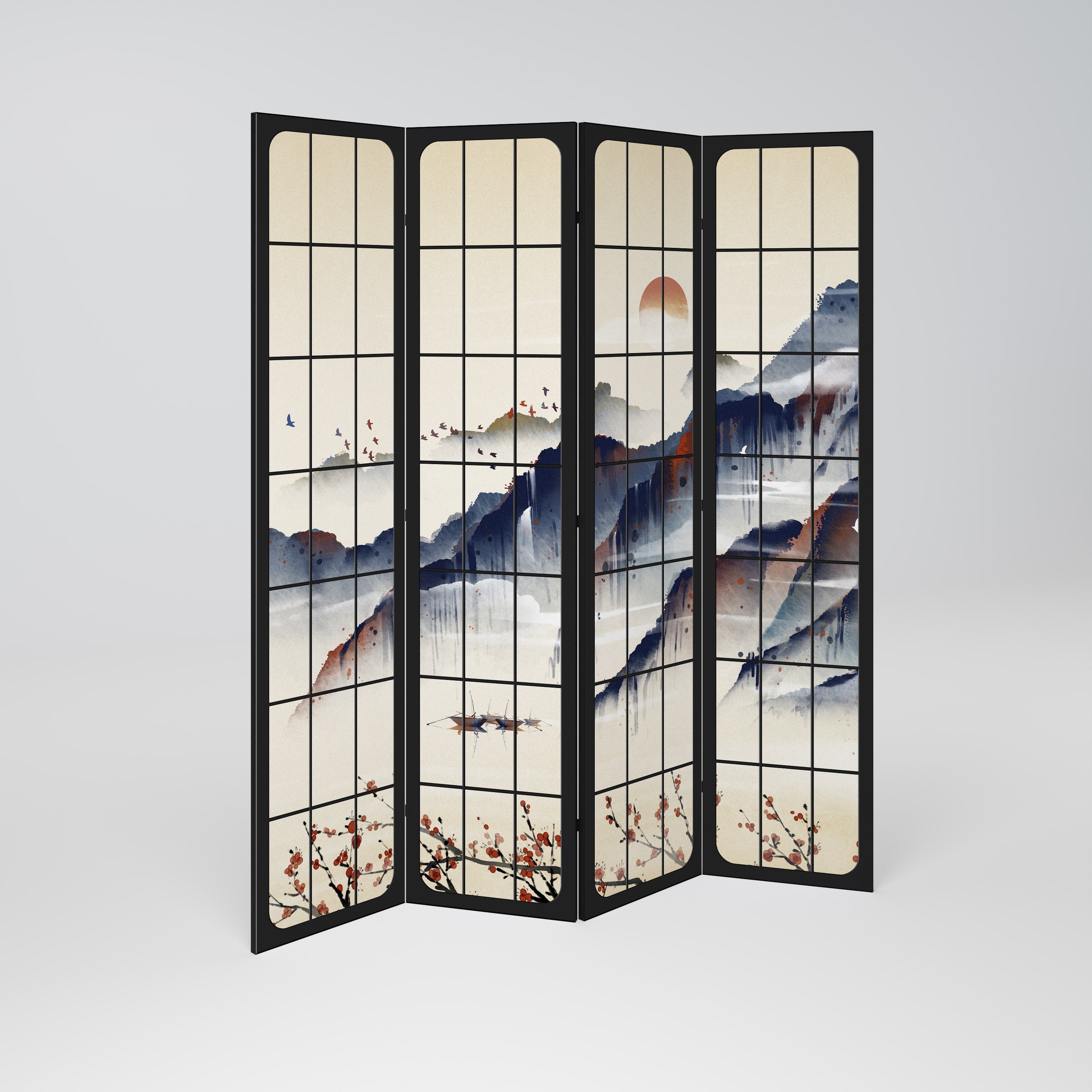 Διακοσμητικό διαχωριστικό δωματίου JAPANESE LANDSCAPE 4 πάνελ
