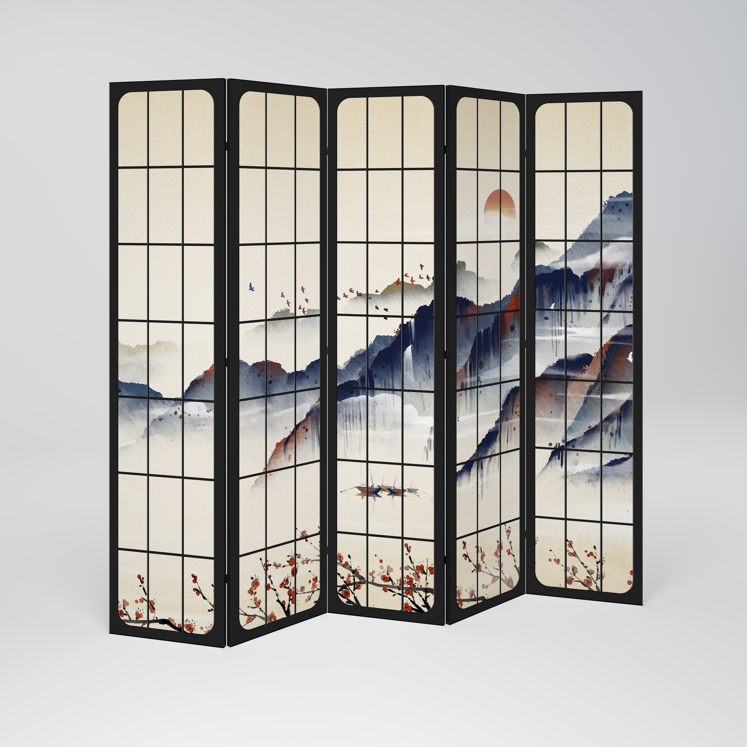 Διακοσμητικό διαχωριστικό δωματίου JAPANESE LANDSCAPE 5 πάνελ