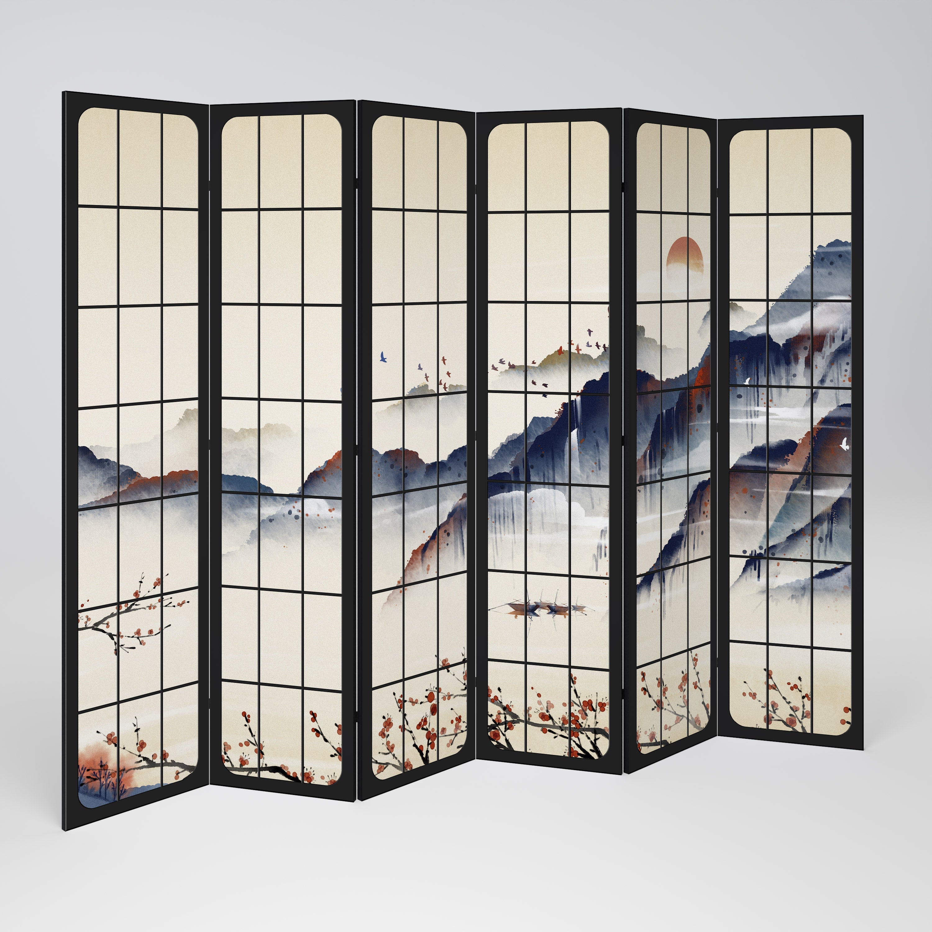 Διακοσμητικό διαχωριστικό δωματίου JAPANESE LANDSCAPE 6 πάνελ