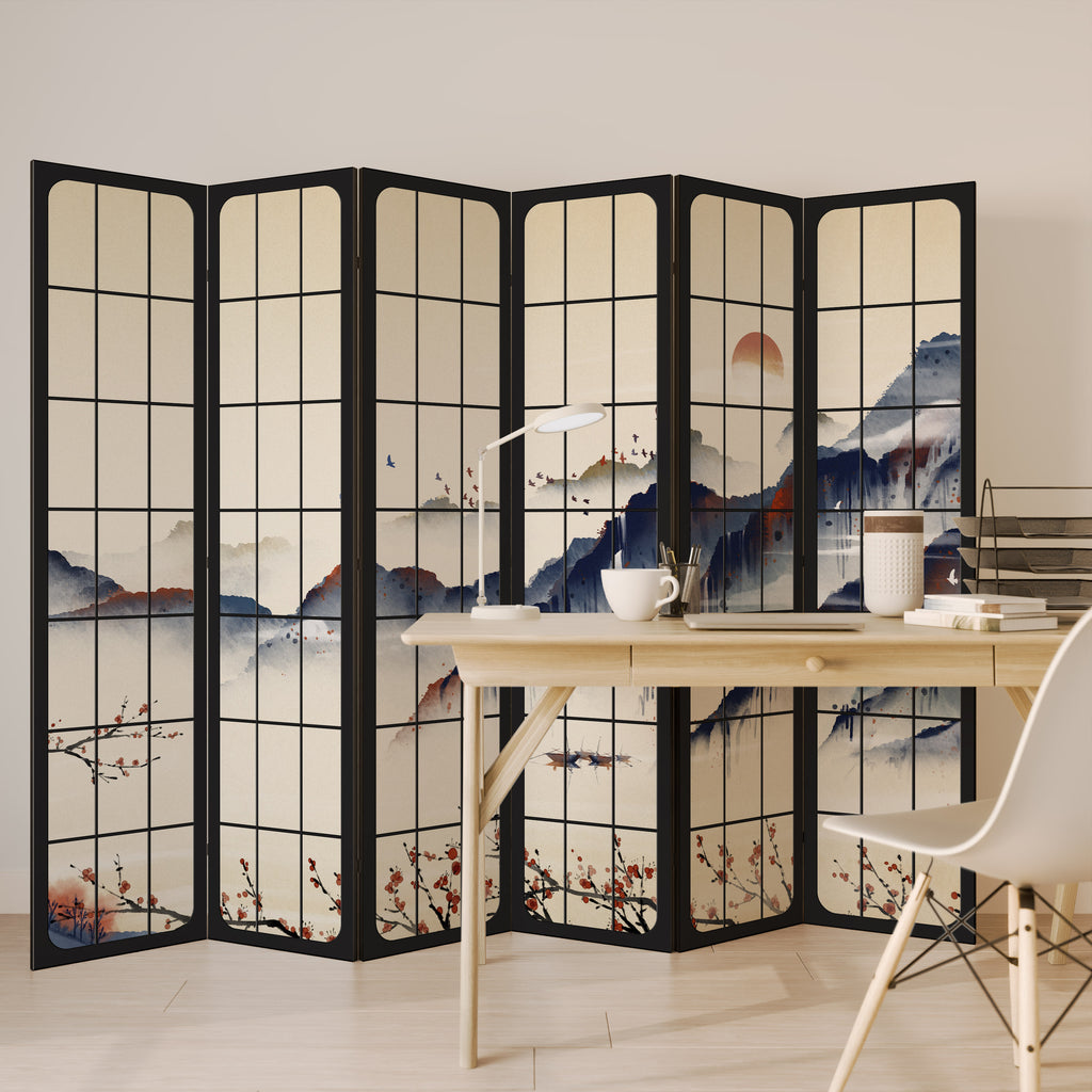 JAPANESE LANDSCAPE 6-Panel Room Divider