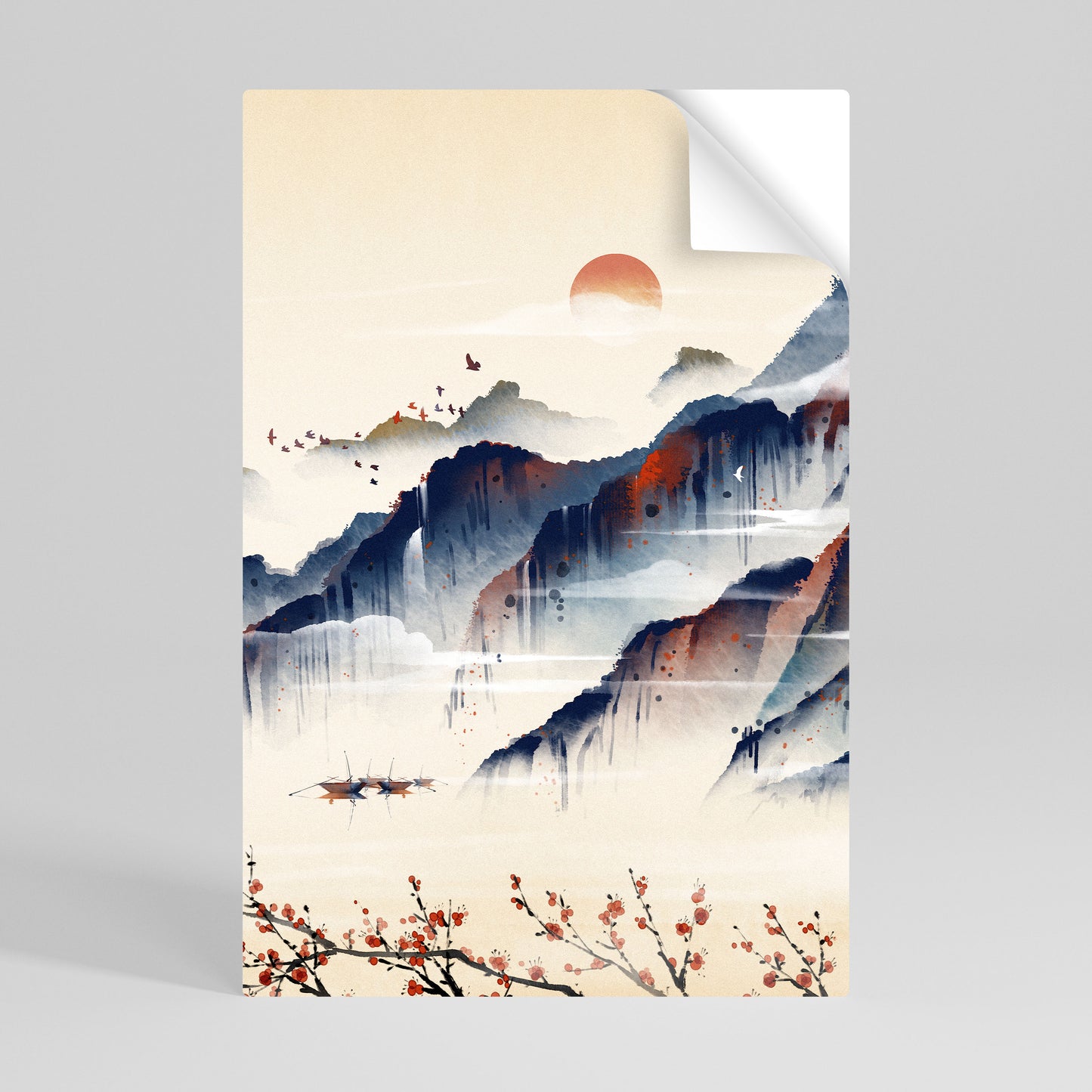 JAPANESE LANDSCAPE Αυτοκόλλητη Αφίσα κάθετη