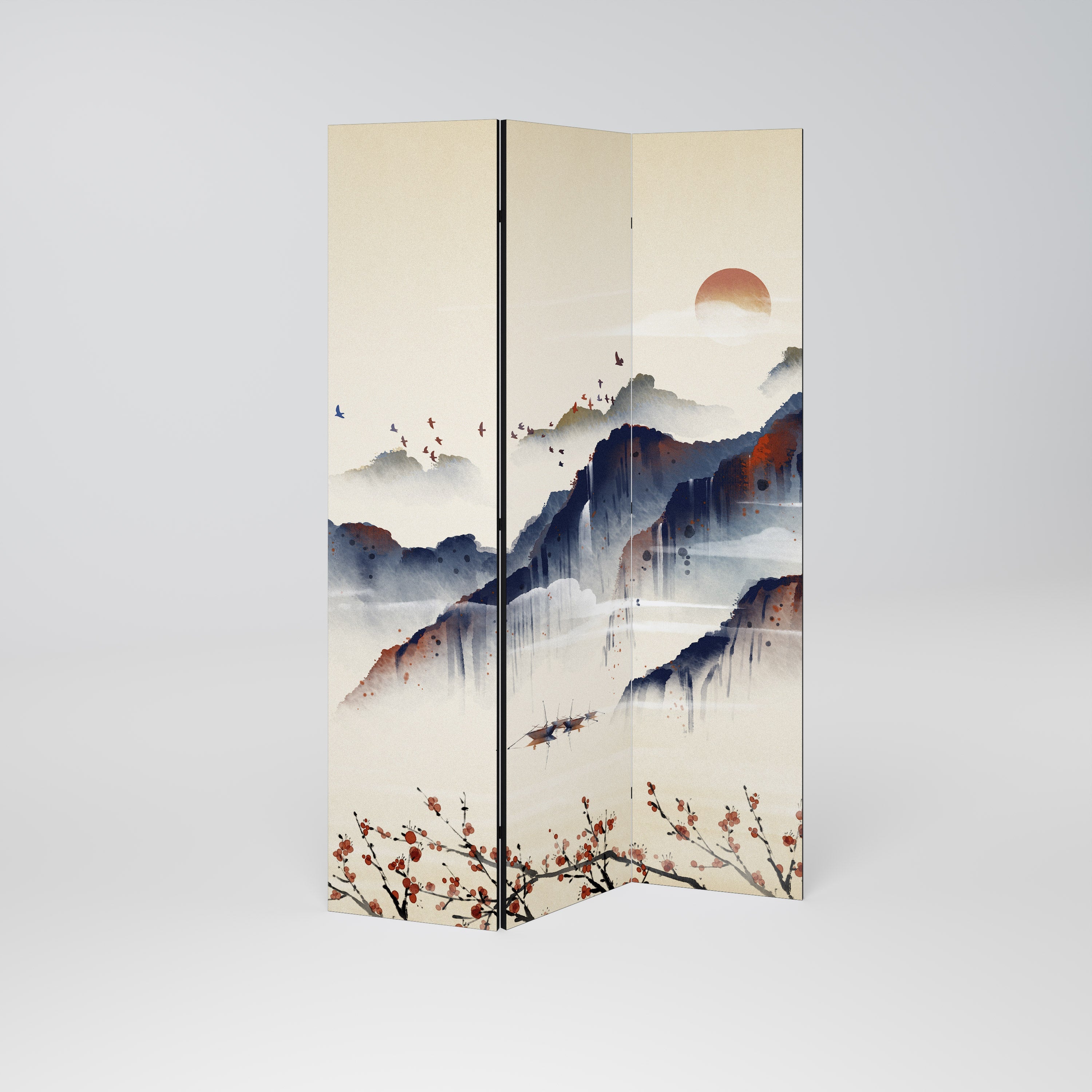Διακοσμητικό διαχωριστικό δωματίου ORIENTAL LANDSCAPE 3 πάνελ