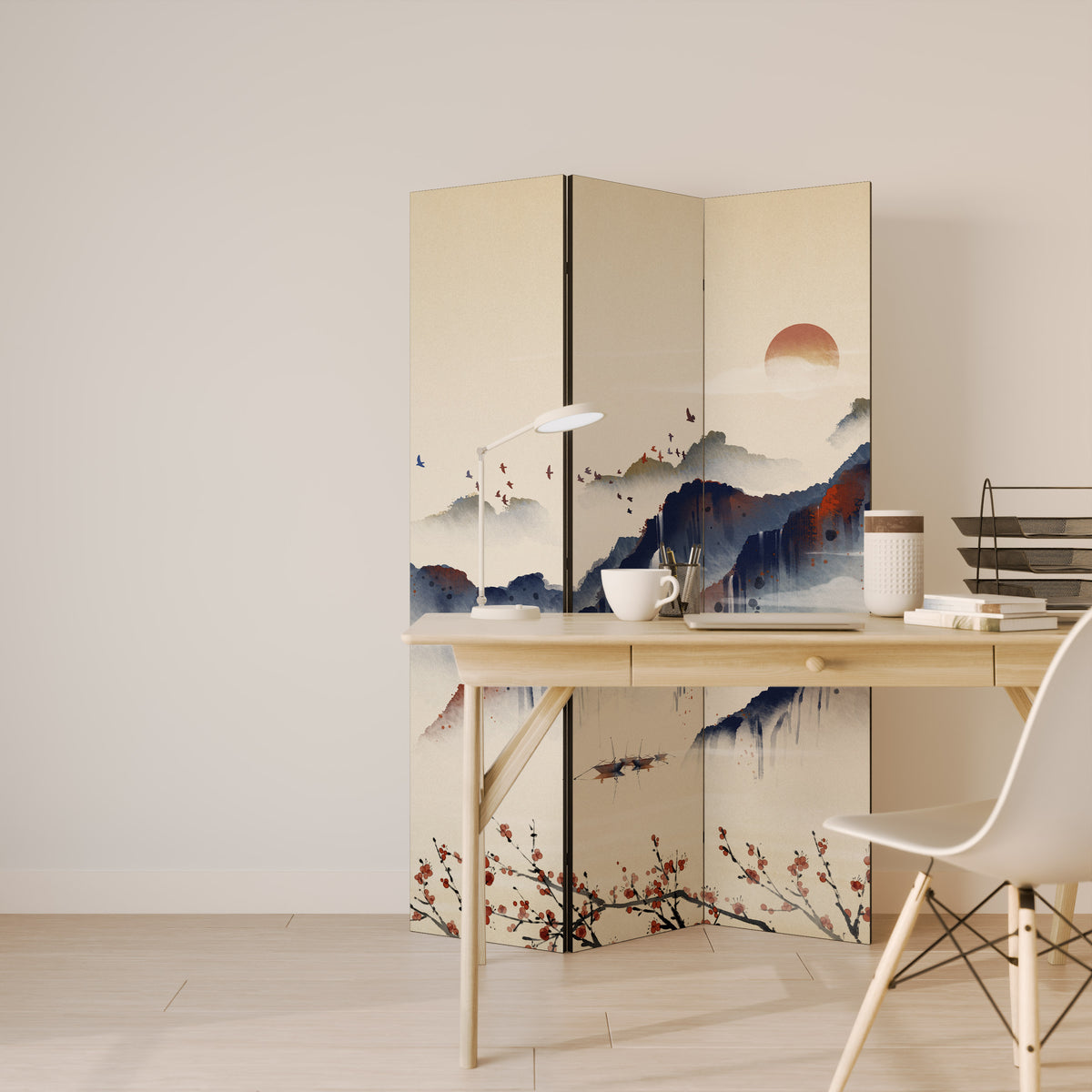 ORIENTAL LANDSCAPE 3-Panel Room Divider