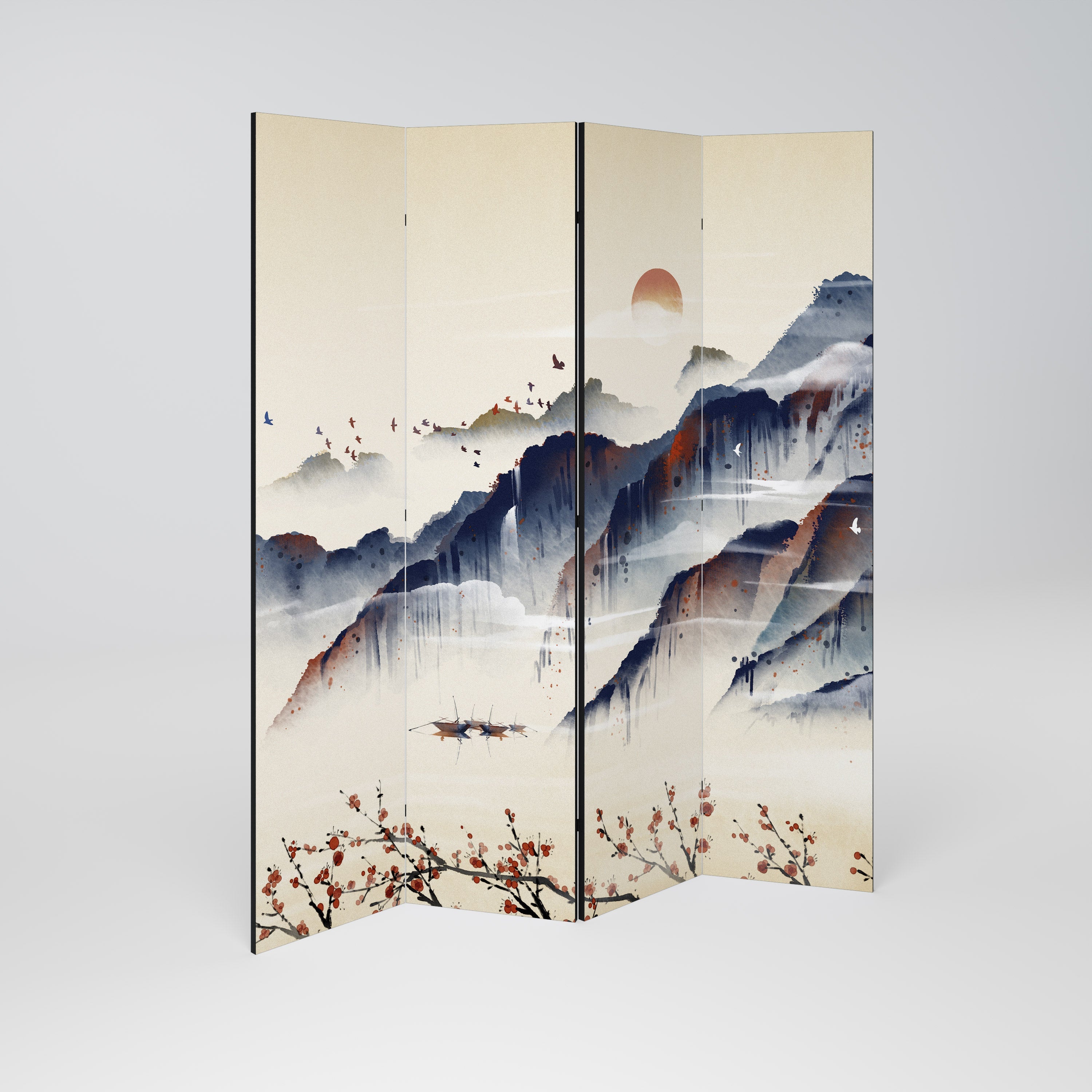 Διακοσμητικό διαχωριστικό δωματίου ORIENTAL LANDSCAPE 4 πάνελ