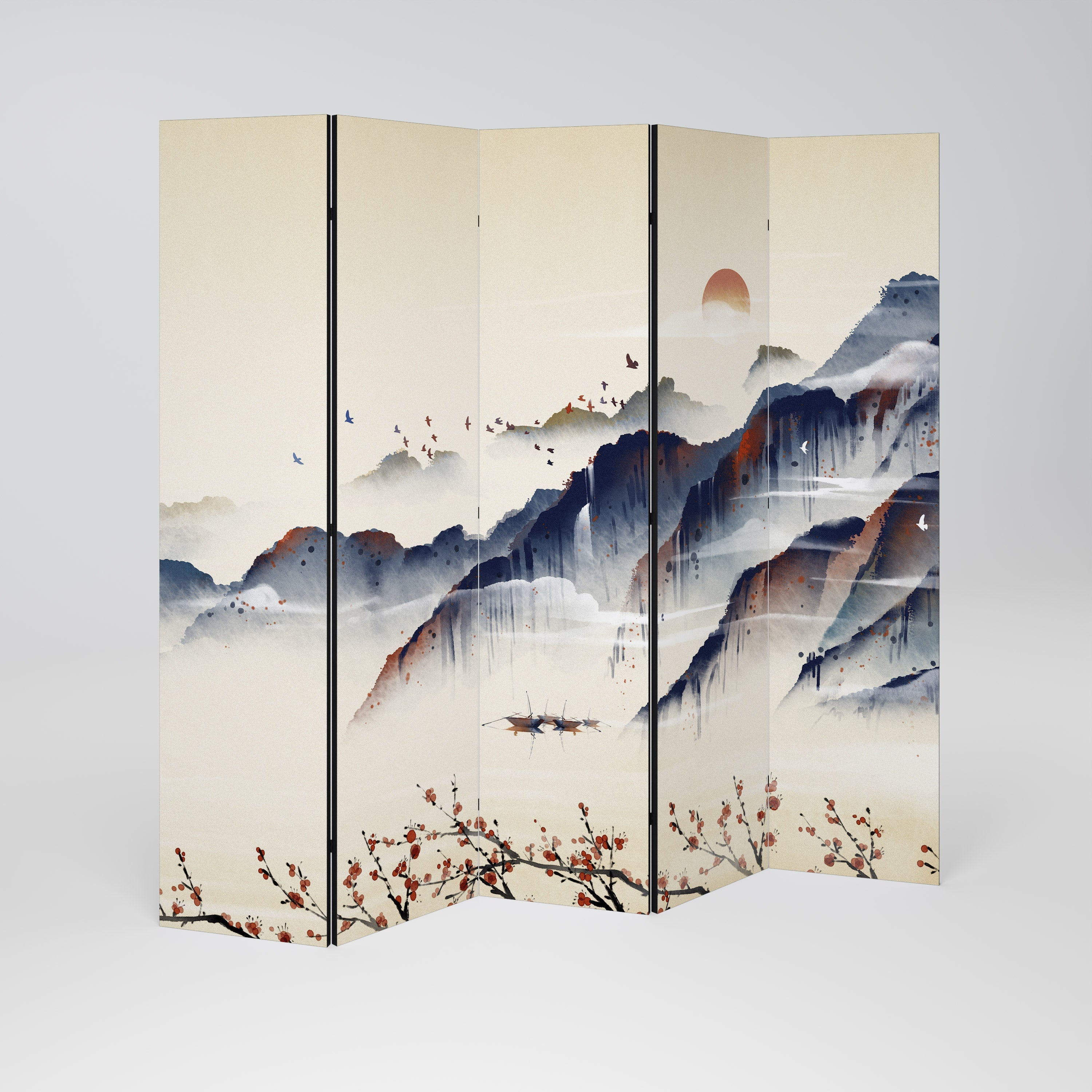 Διακοσμητικό διαχωριστικό δωματίου ORIENTAL LANDSCAPE 5 πάνελ