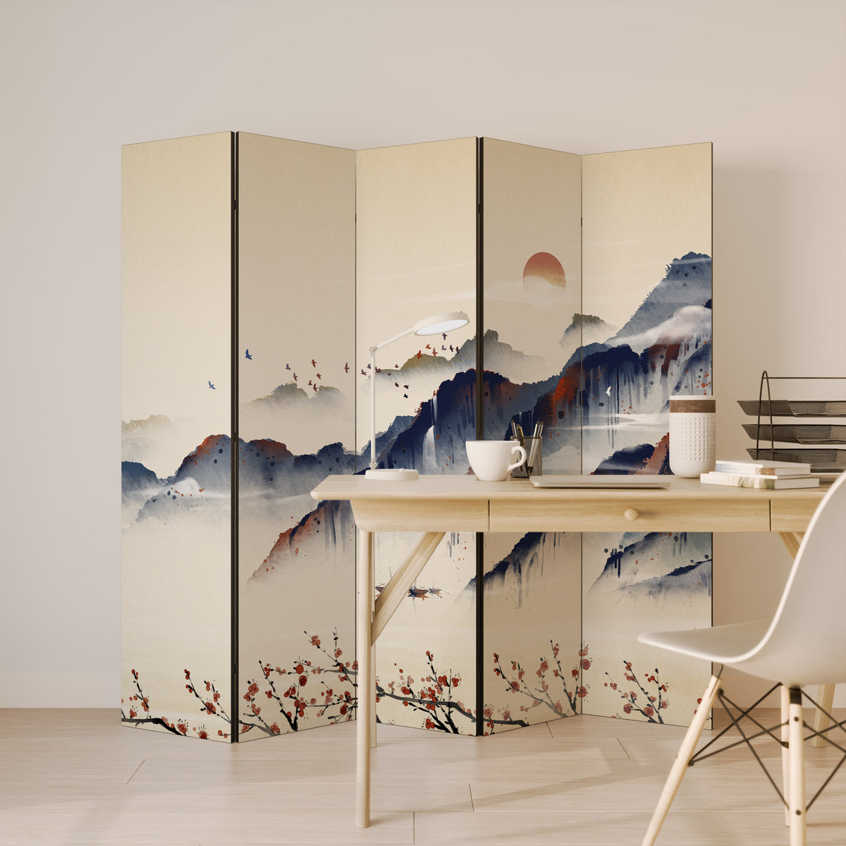ORIENTAL LANDSCAPE Παραβάν με 5 πάνελ