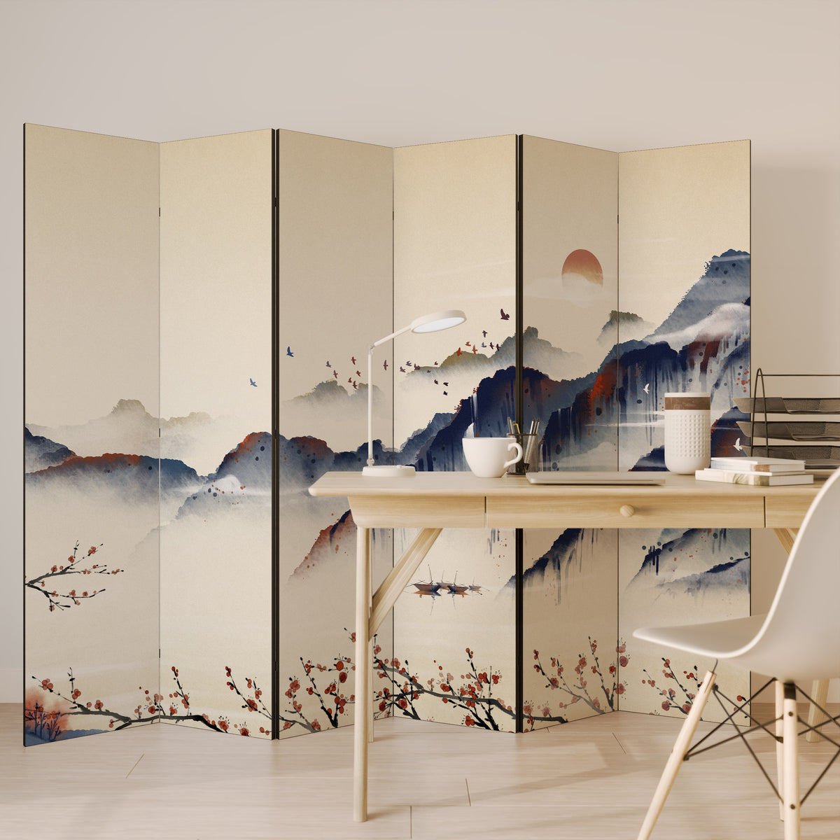 ORIENTAL LANDSCAPE Παραβάν με 6 πάνελ