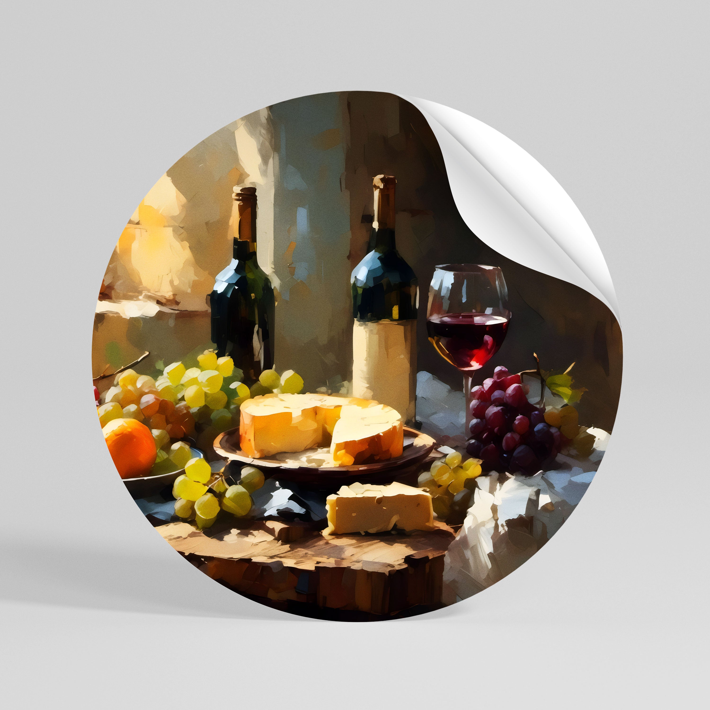 VINTAGE VINEYARD LUXURY Αυτοκόλλητη Αφίσα στρογγυλή