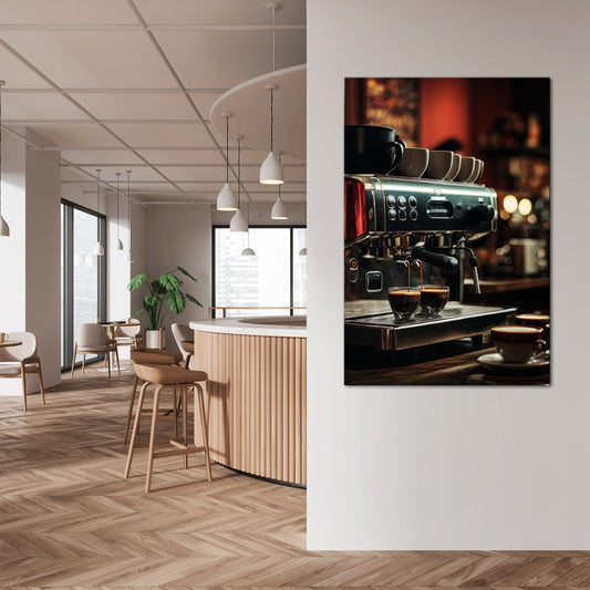 BARISTA’S DREAM MACHINE Vertical Canvas Print