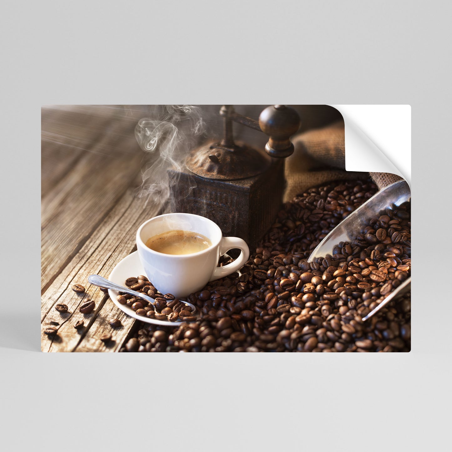 STEAMING BREWED DELIGHT Αυτοκόλλητη Αφίσα οριζόντια