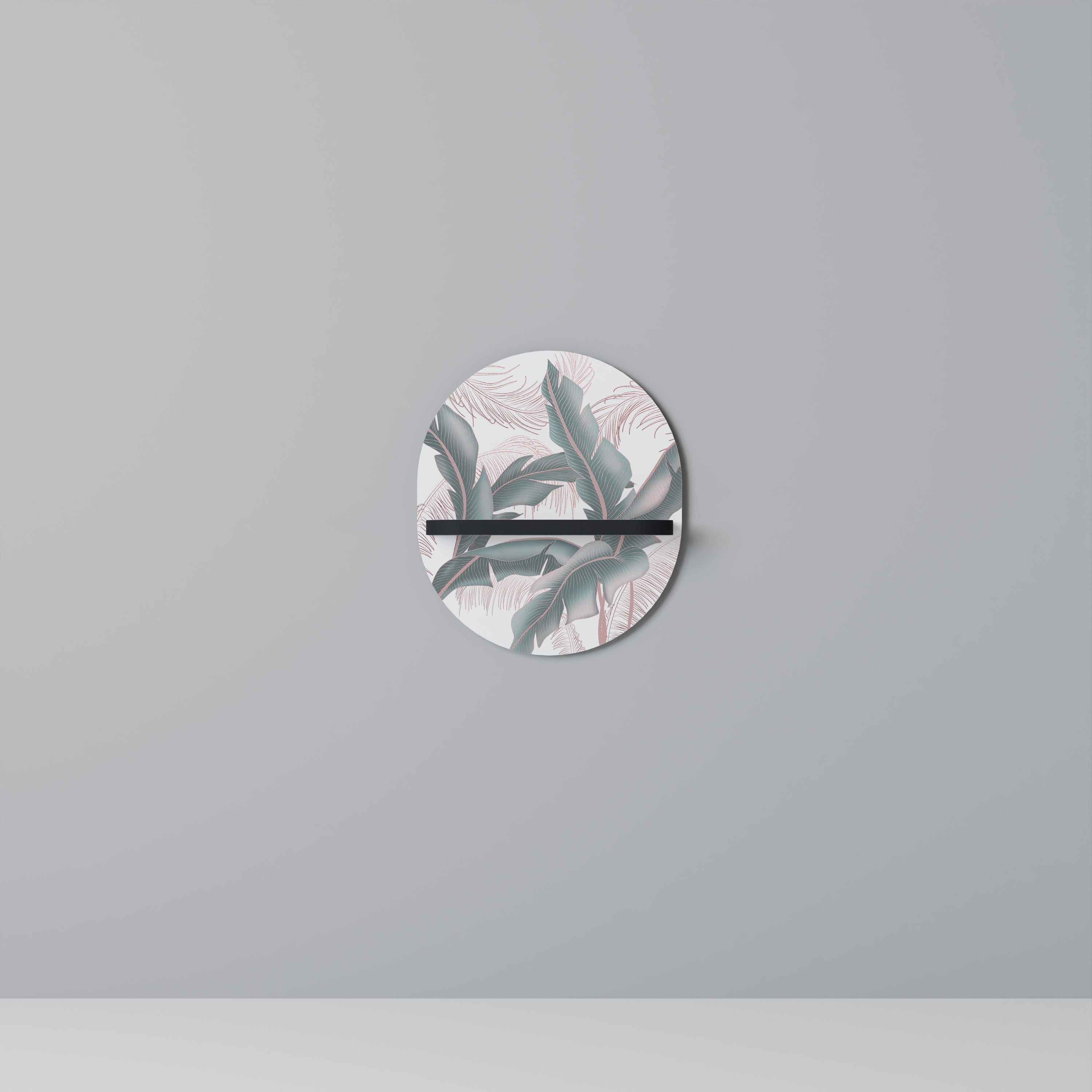Οβάλ Ράφι Τέχνης DELICATE BLISS σε Μαύρο Φινίρισμα