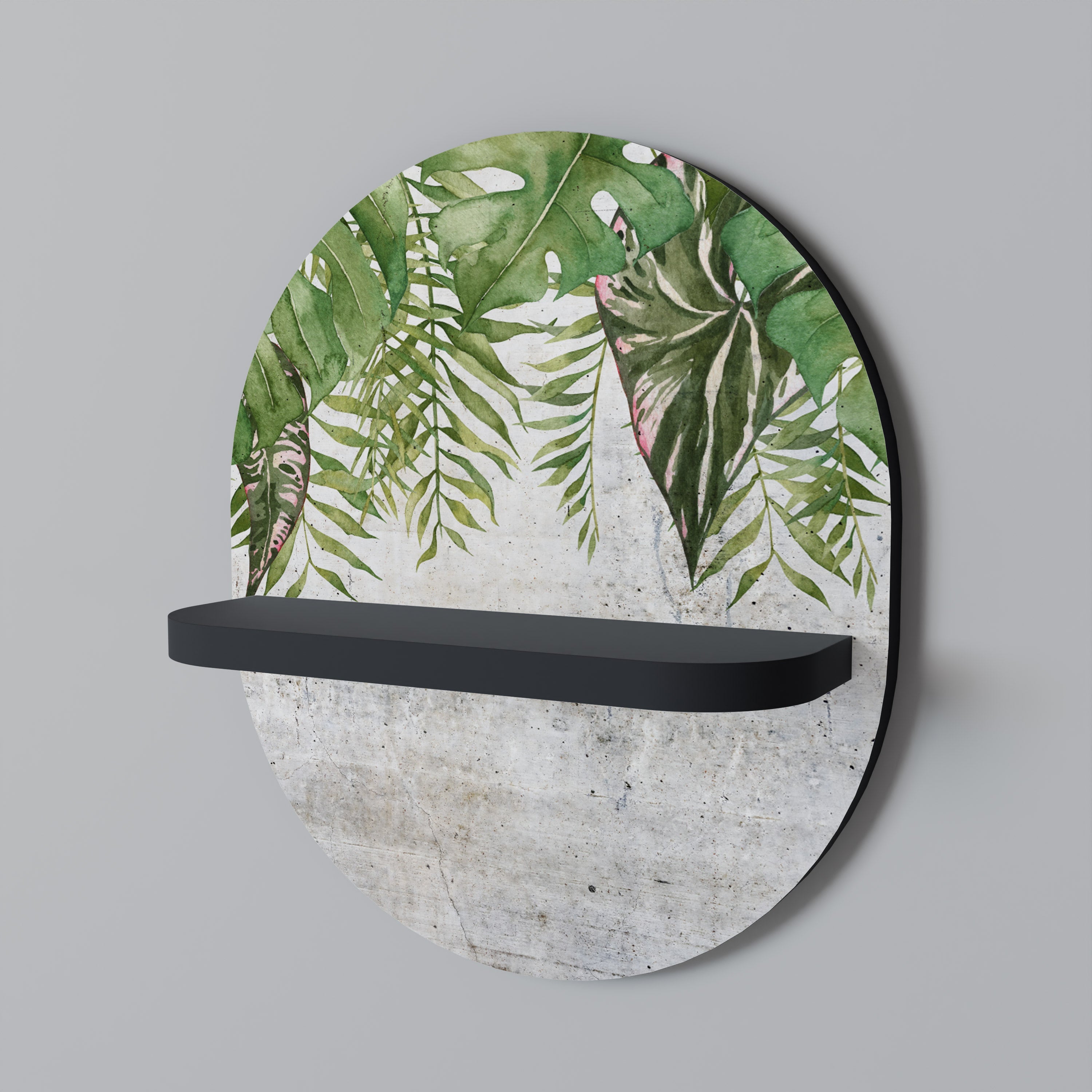 Οβάλ Ράφι URBAN TROPICS σε Μαύρο Φινίρισμα