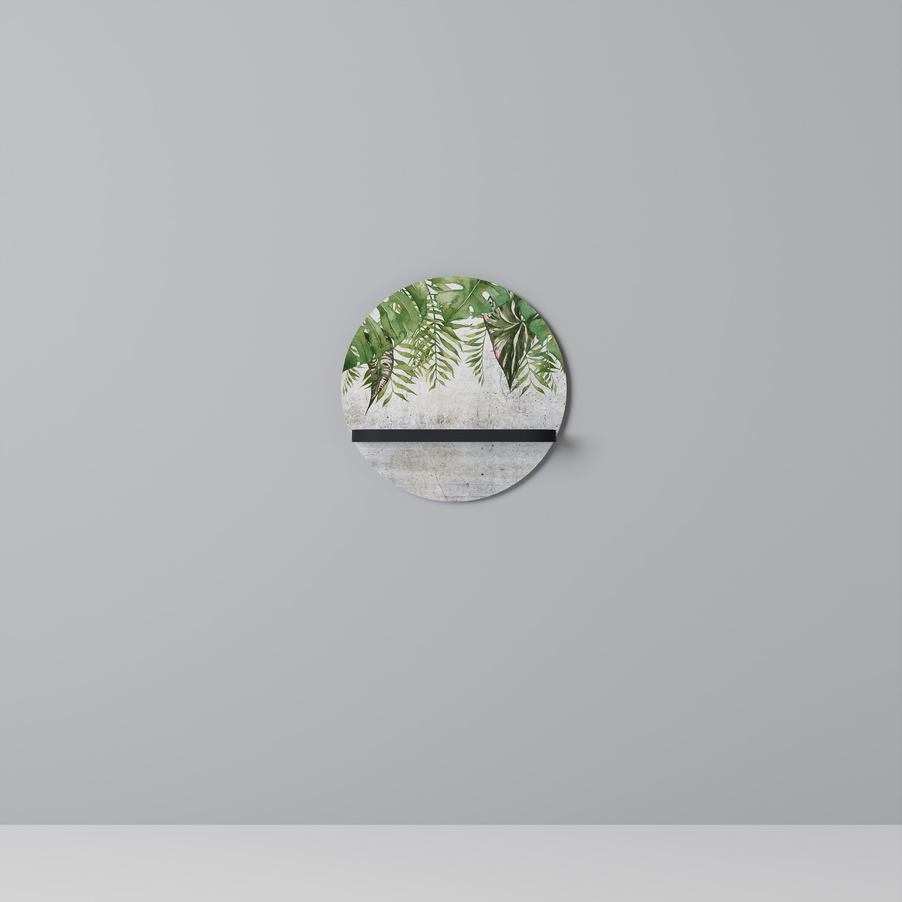 Στρογγυλό ράφι τέχνης URBAN TROPICS σε μαύρο φινίρισμα