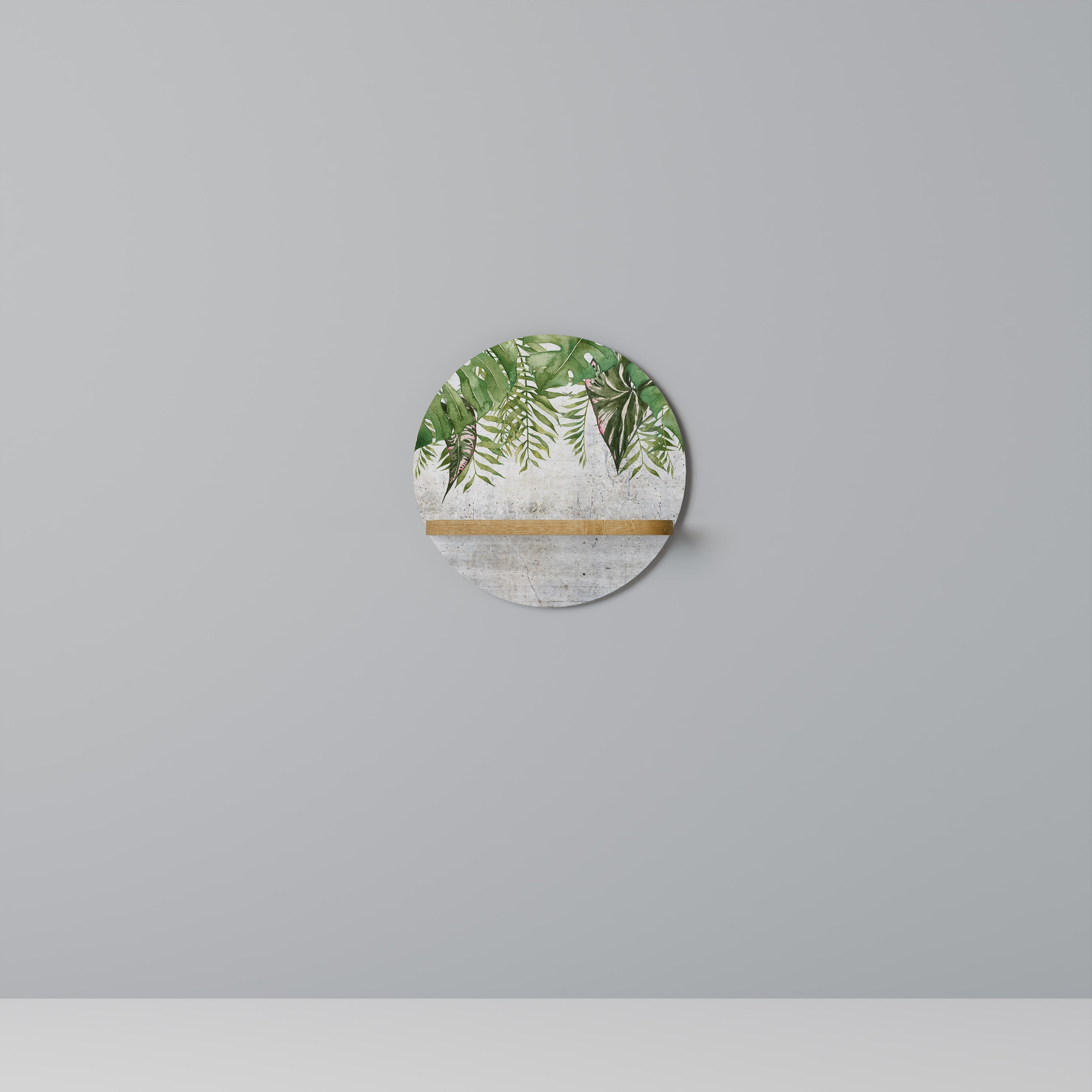 Στρογγυλό ράφι τέχνης URBAN TROPICS σε όψη δρυός