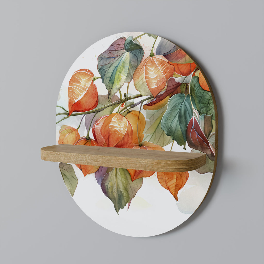 FLEETING DAYS Oval Art Shelf In Oak Effect