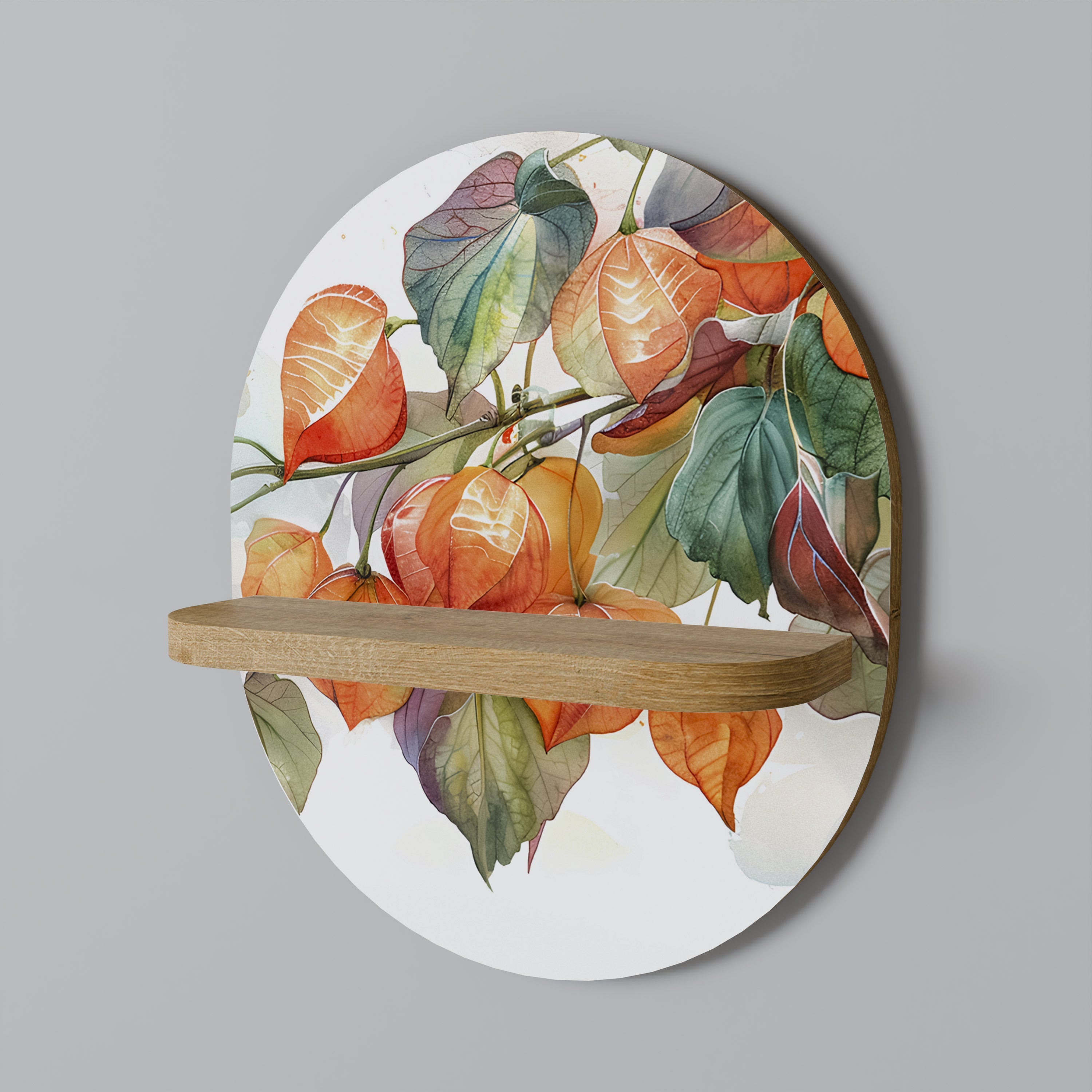 FLEETING DAYS Oval Art Shelf In Oak Effect