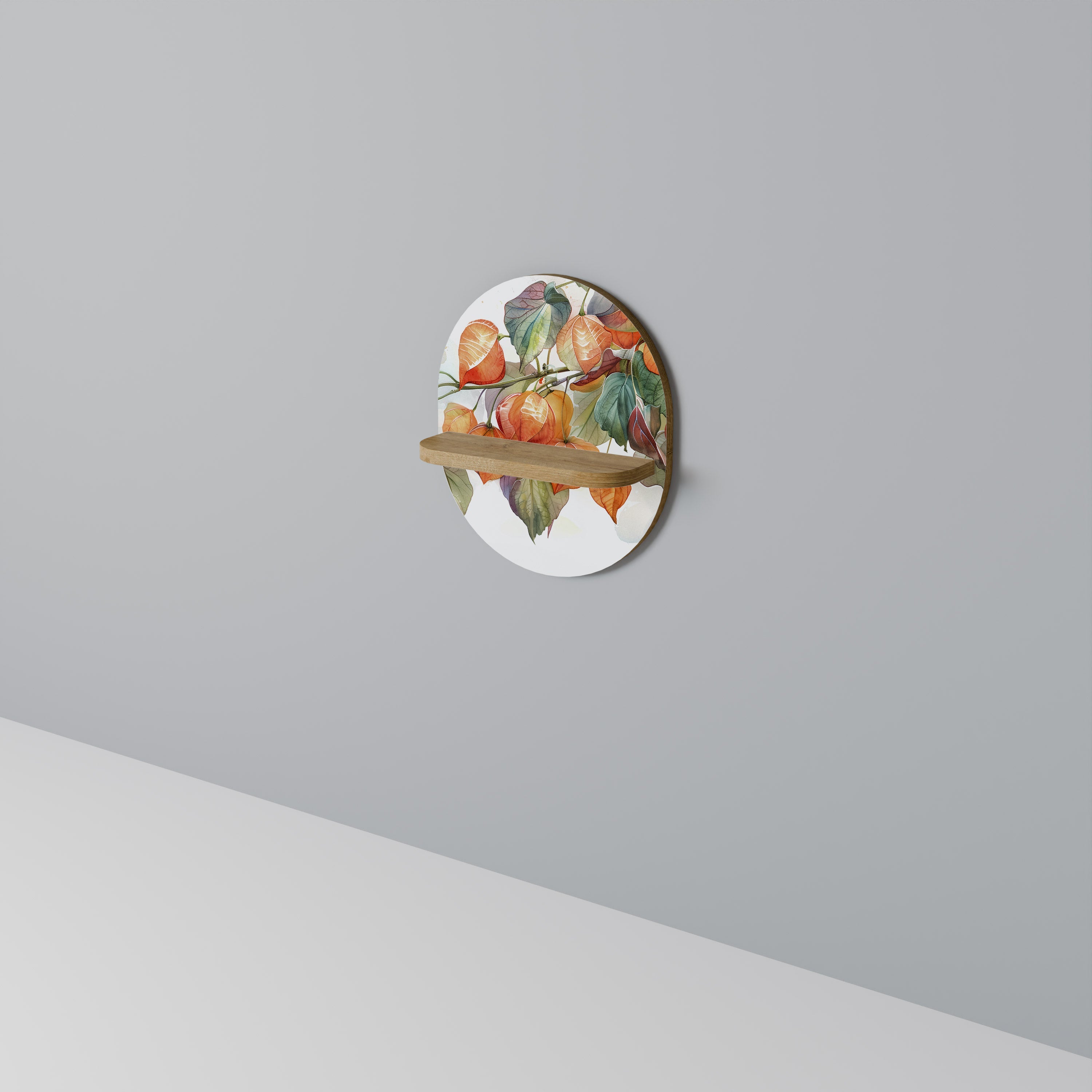 FLEETING DAYS Oval Art Shelf In Oak Effect