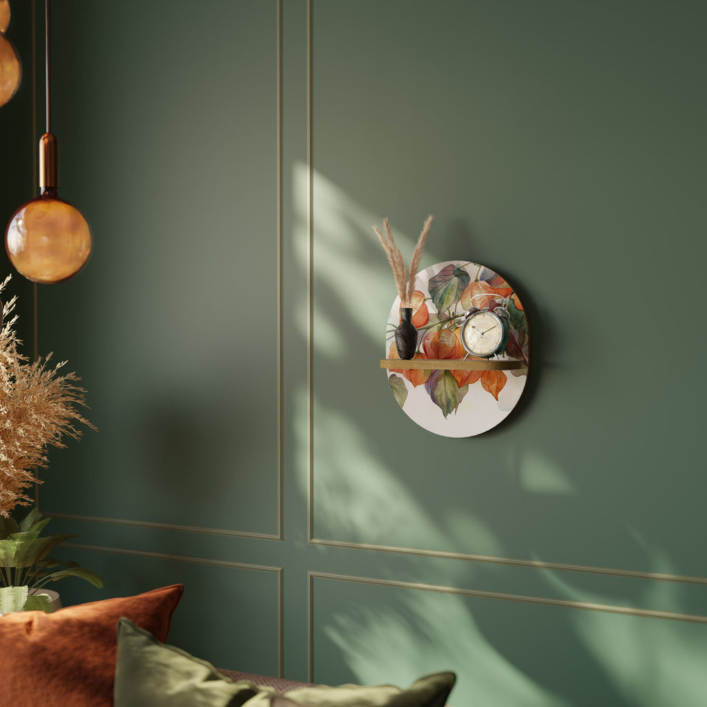 FLEETING DAYS Oval Art Shelf In Oak Effect