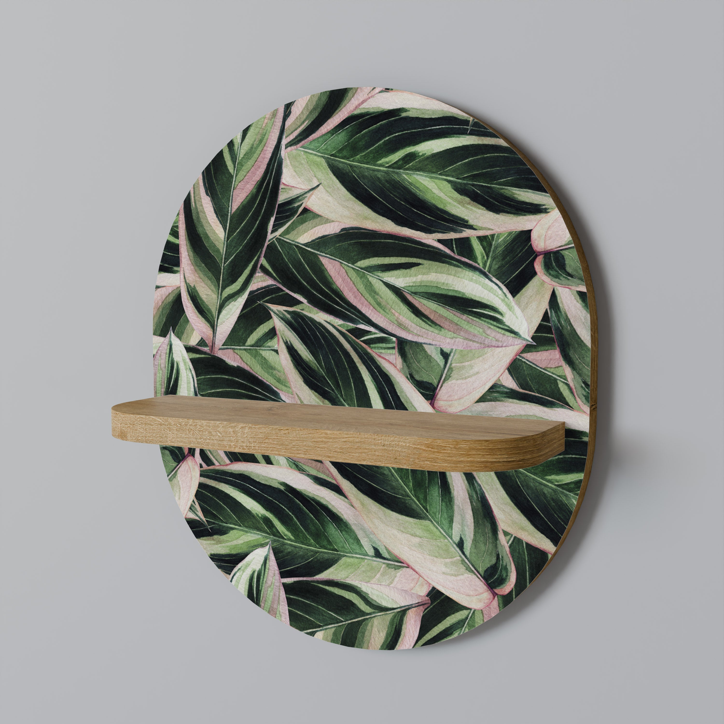 EERIE STROMANTHE Oval Art Shelf In Oak Effect