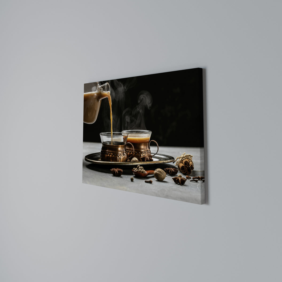 STEAMING SIPS OF SERENITY Horizontal Canvas Print