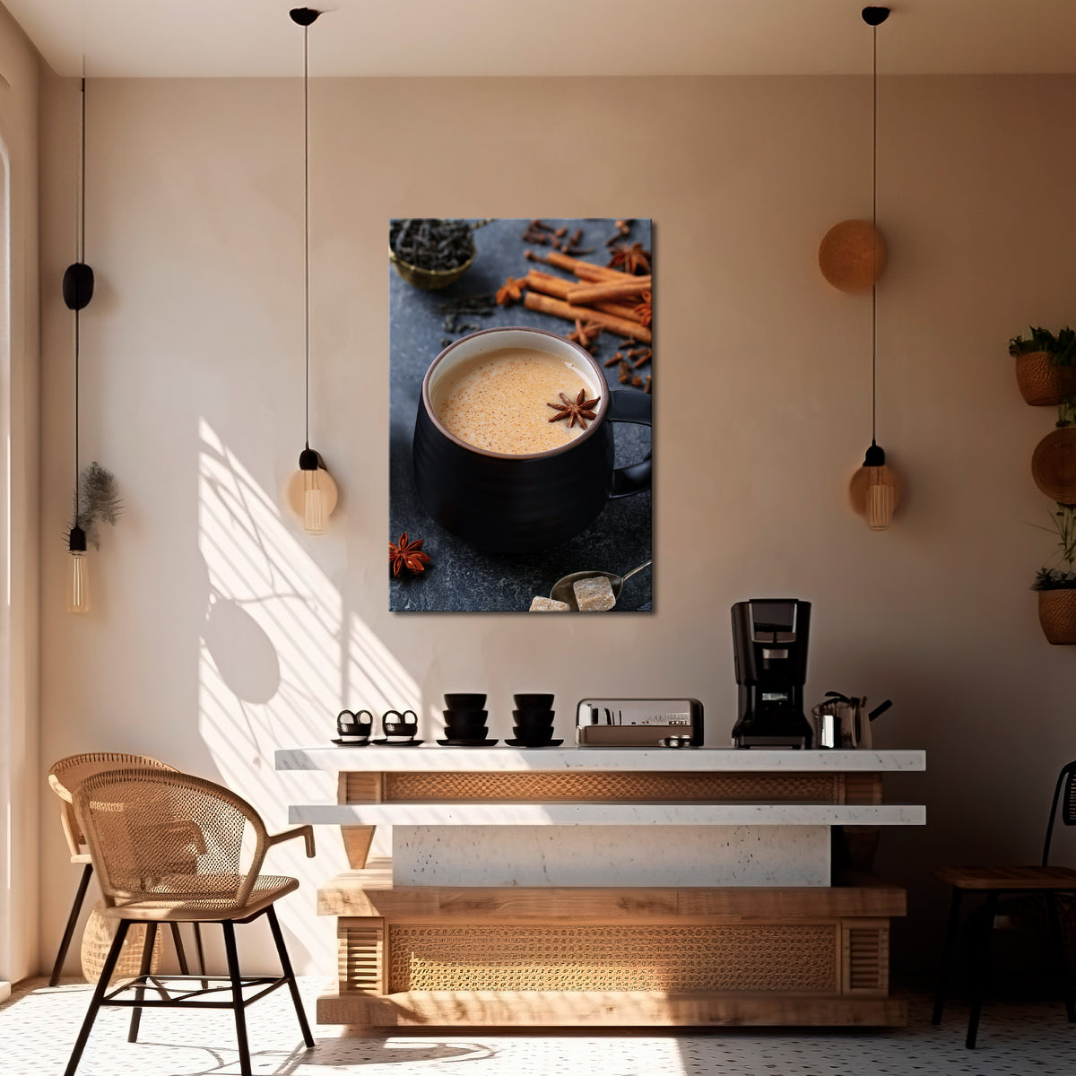 WARMTH IN A CUP Κατακόρυφος Πίνακας σε Καμβά