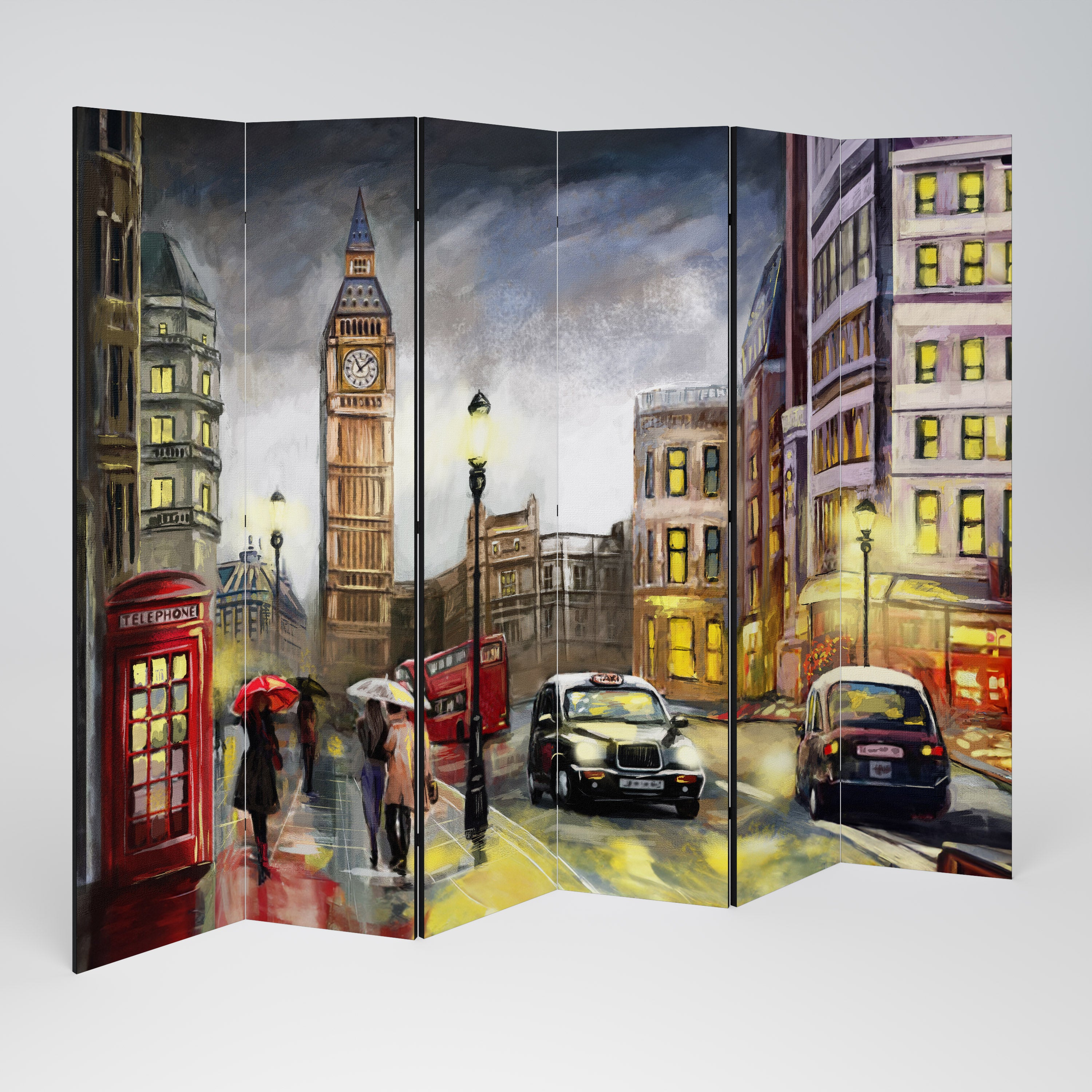 LONDON'S TIMELESS VIBES 6-Panel Room Divider